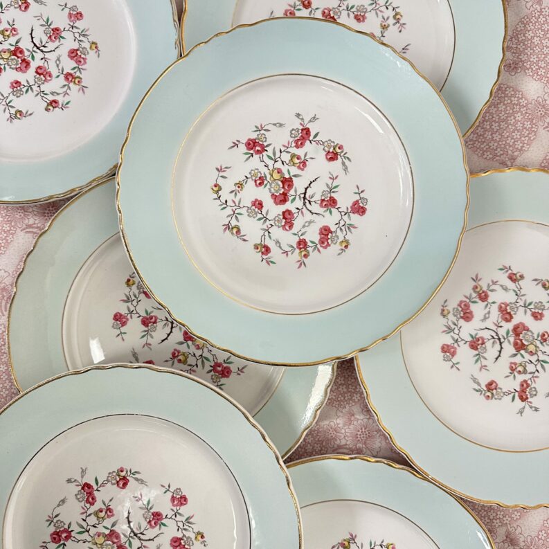 7 assiettes fleuries Moulin des Loups Orchies