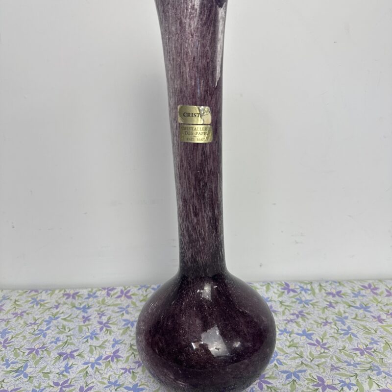 Vase soliflore cristal violet Cristallerie des Papes