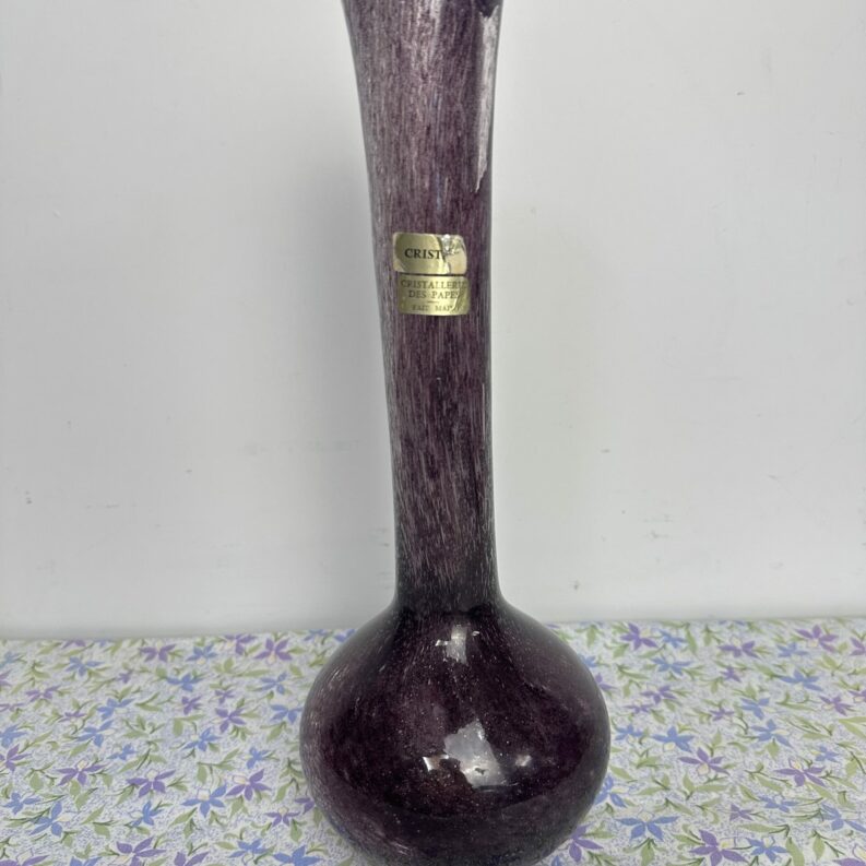 Vase soliflore cristal violet Cristallerie des Papes