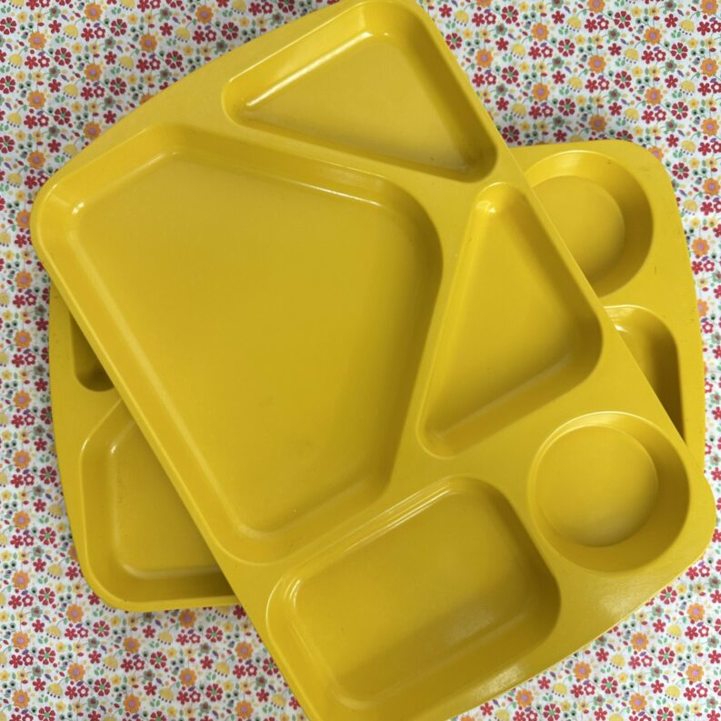 Duo plateau télé vintage mélamine