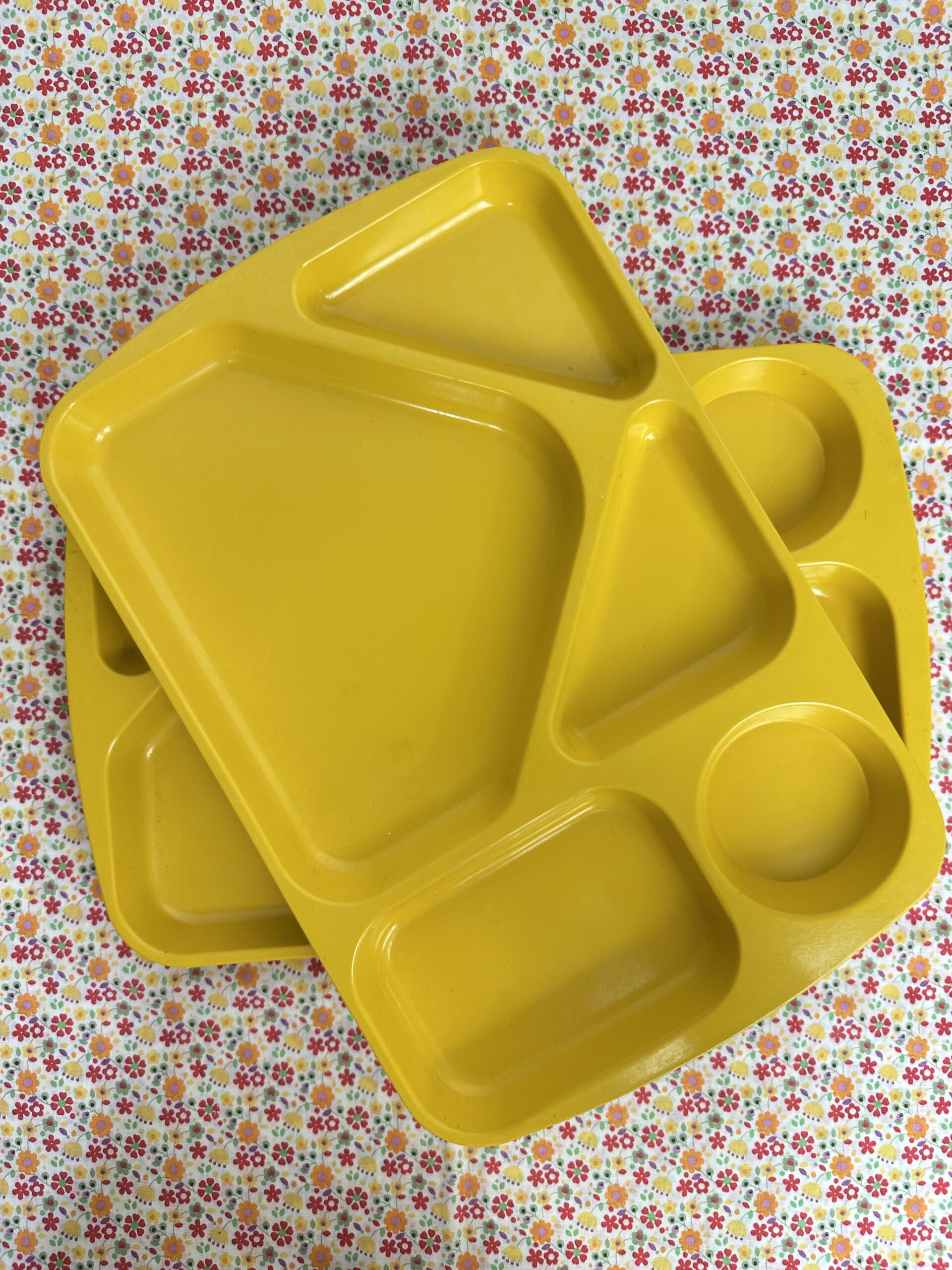 Duo plateau télé vintage mélamine