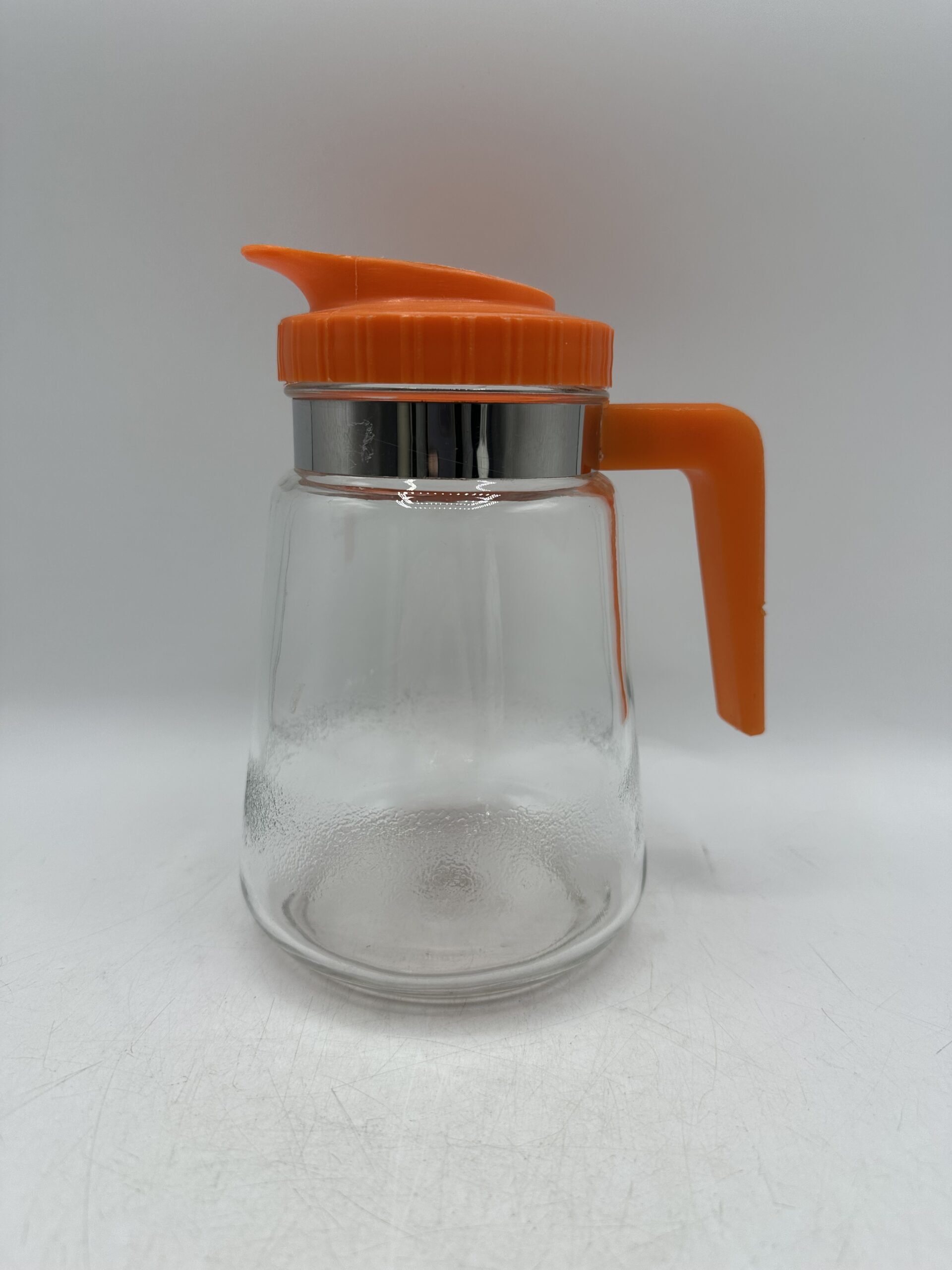 Carafe verseuse en verre vintage orange années 70 – Image 2