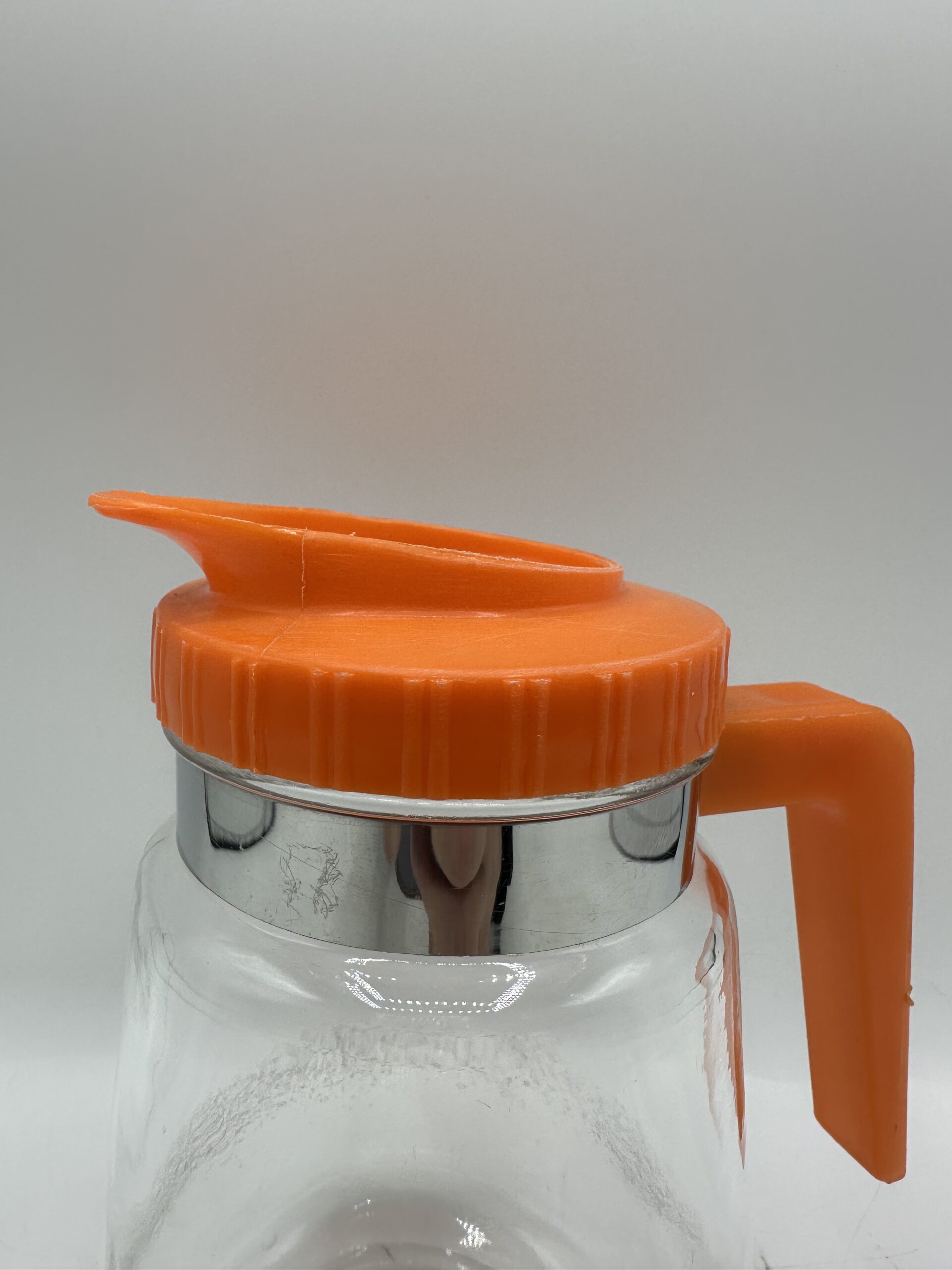 Carafe verseuse en verre vintage orange années 70 – Image 3
