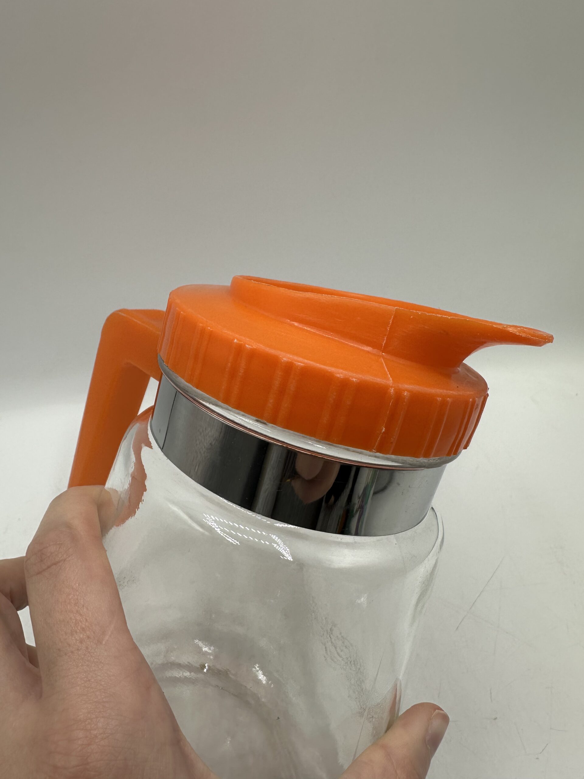 Carafe verseuse en verre vintage orange années 70 – Image 5