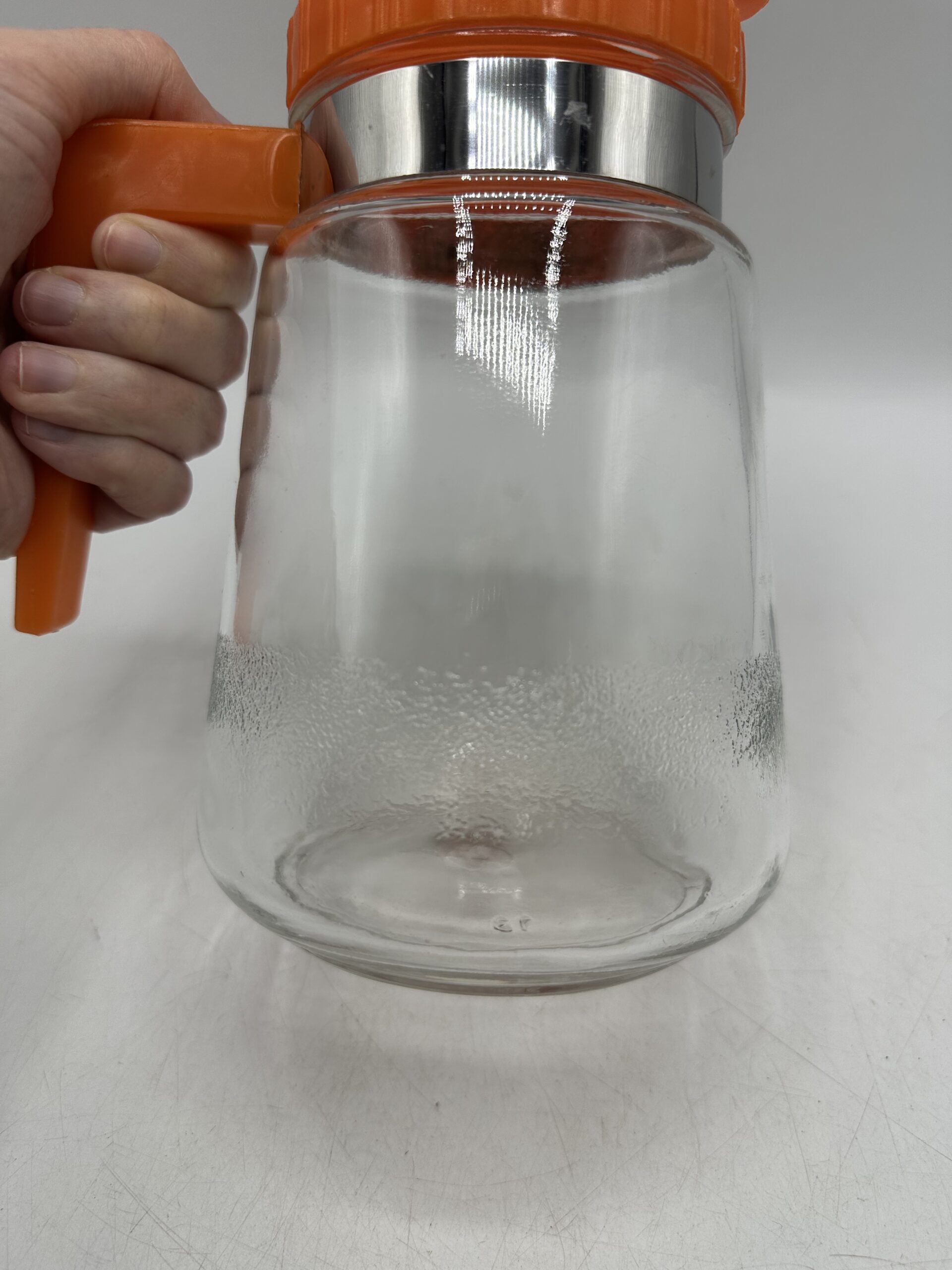 Carafe verseuse en verre vintage orange années 70 – Image 7