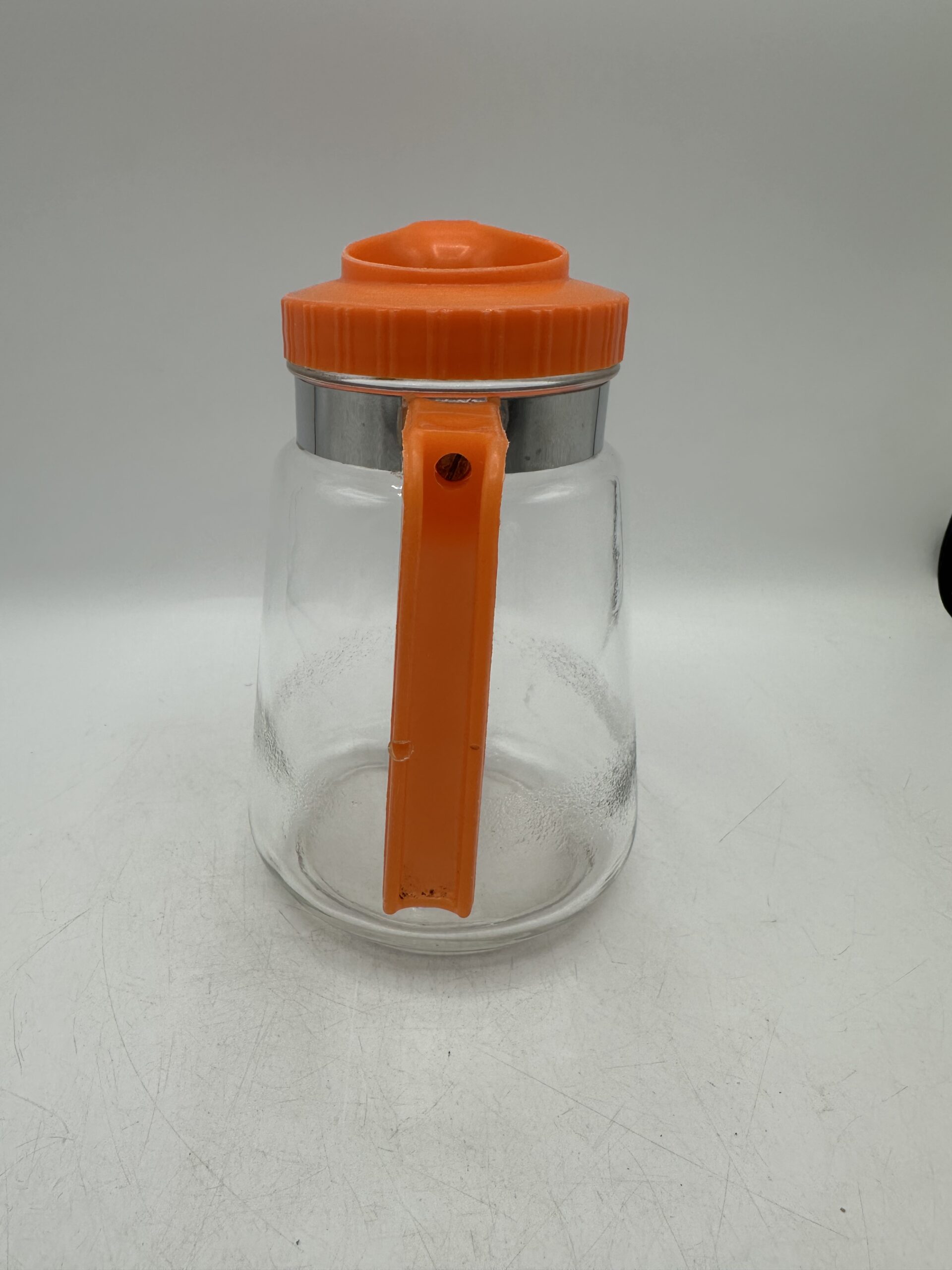 Carafe verseuse en verre vintage orange années 70 – Image 9