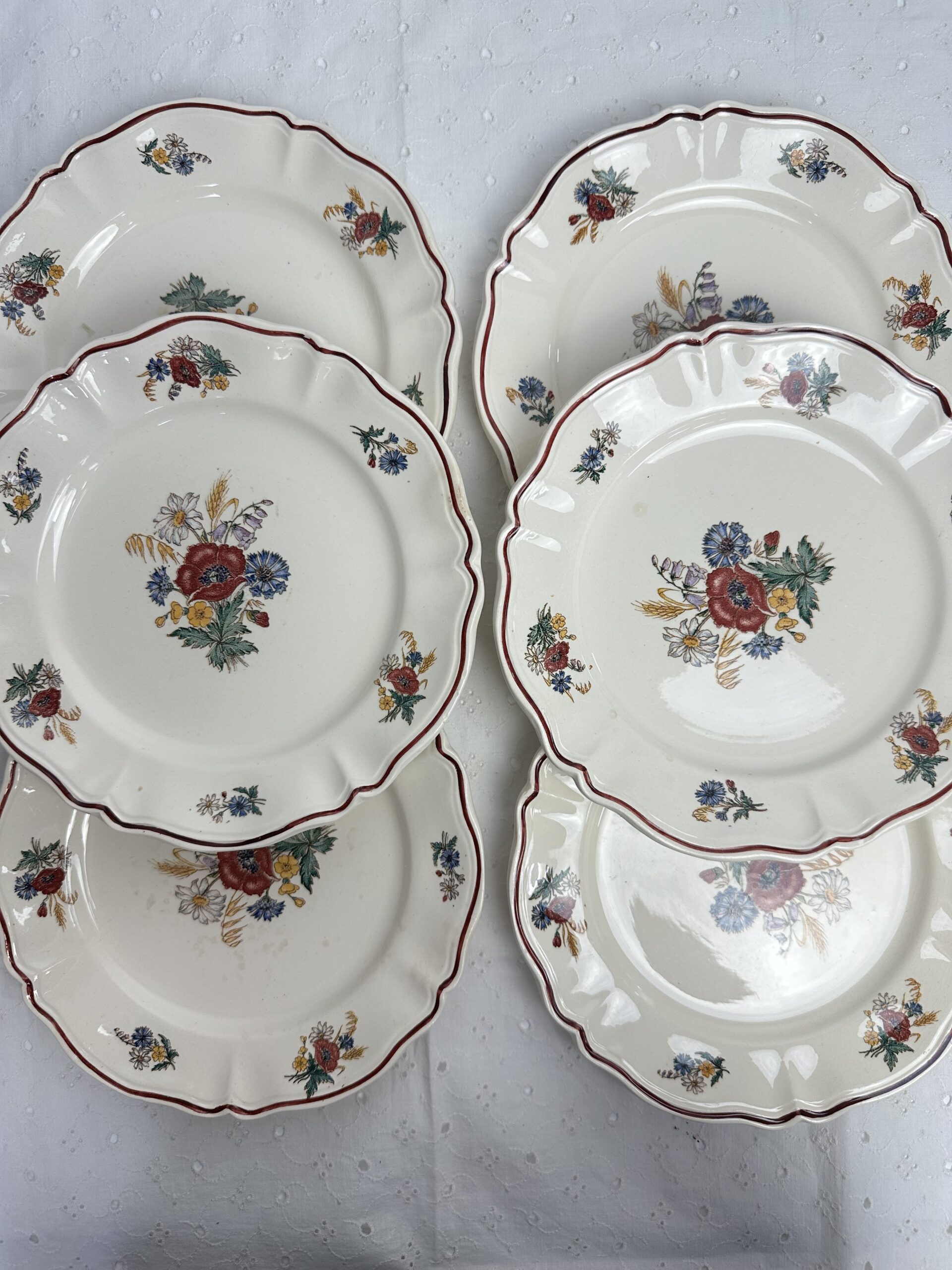 6 assiettes à dessert Agreste Sarreguemines