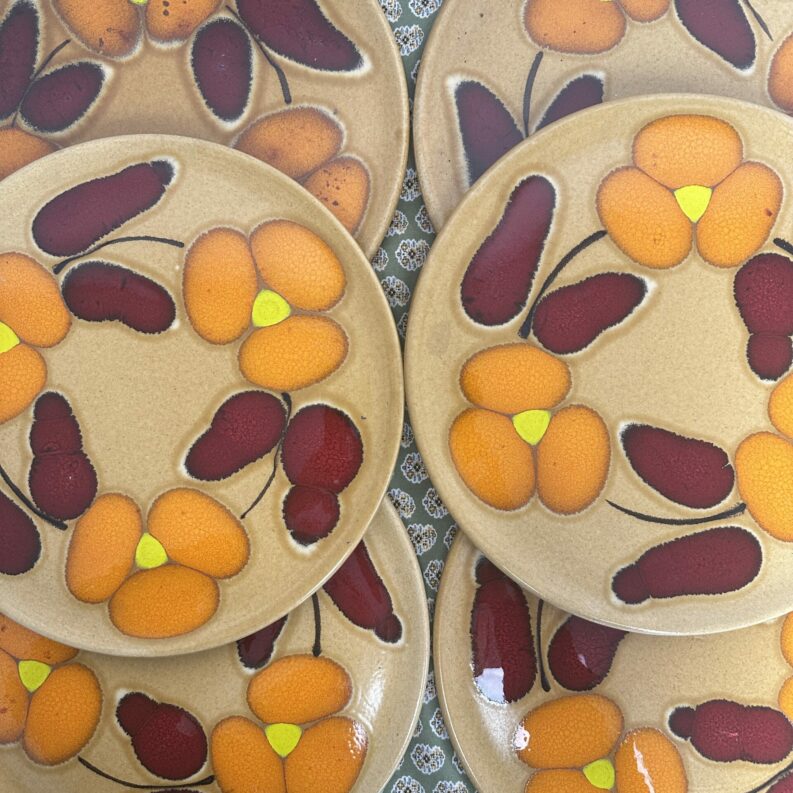 6 assiettes Saint Clément floral vintage