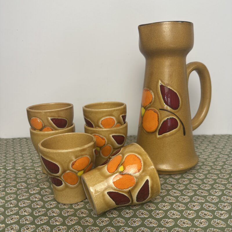 Service à orangeade Saint Clément floral vintage