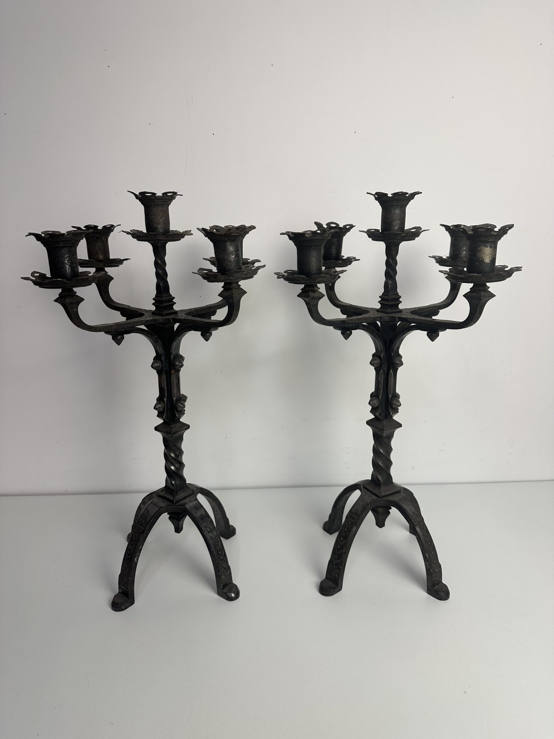 Duo de candélabre chandelier fer forgé – Image 2