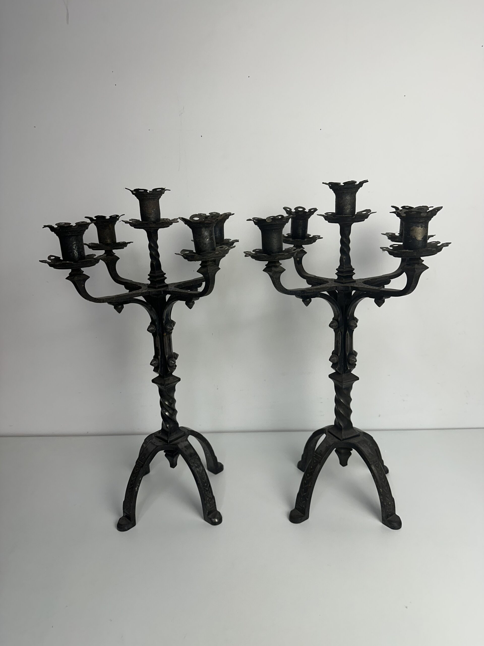 Duo de candélabre chandelier fer forgé – Image 14