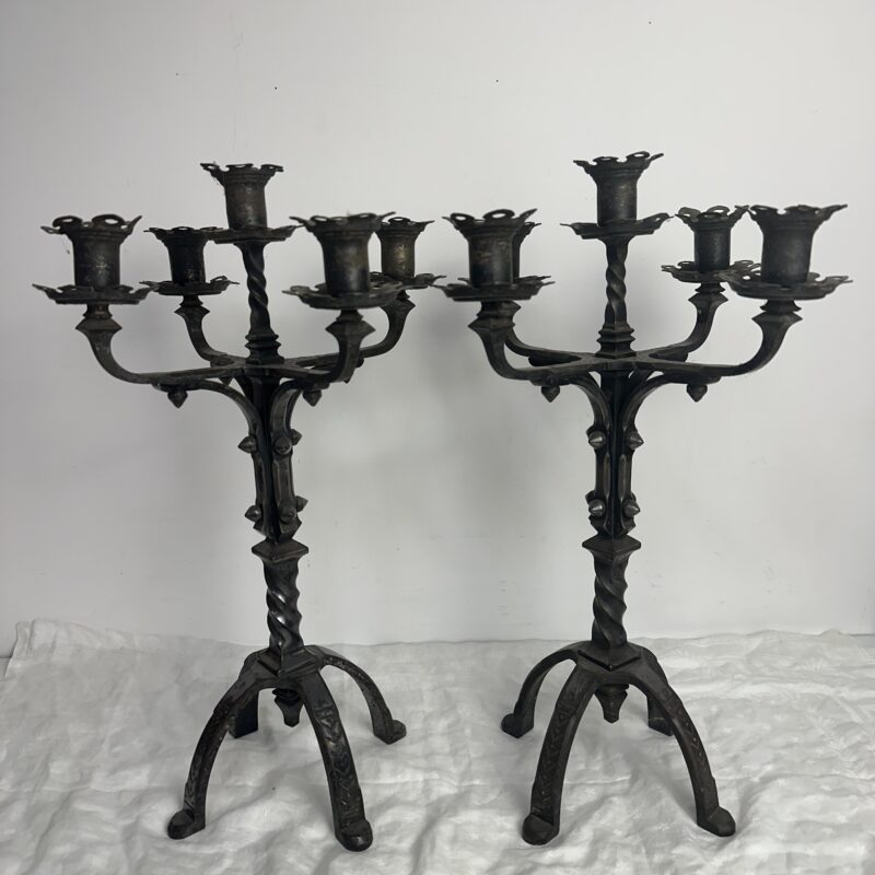 Duo de candélabre chandelier fer forgé