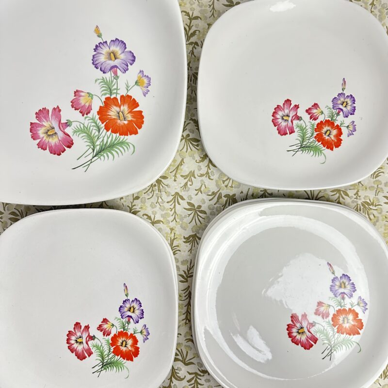 Service à dessert Luneville KG fleuri