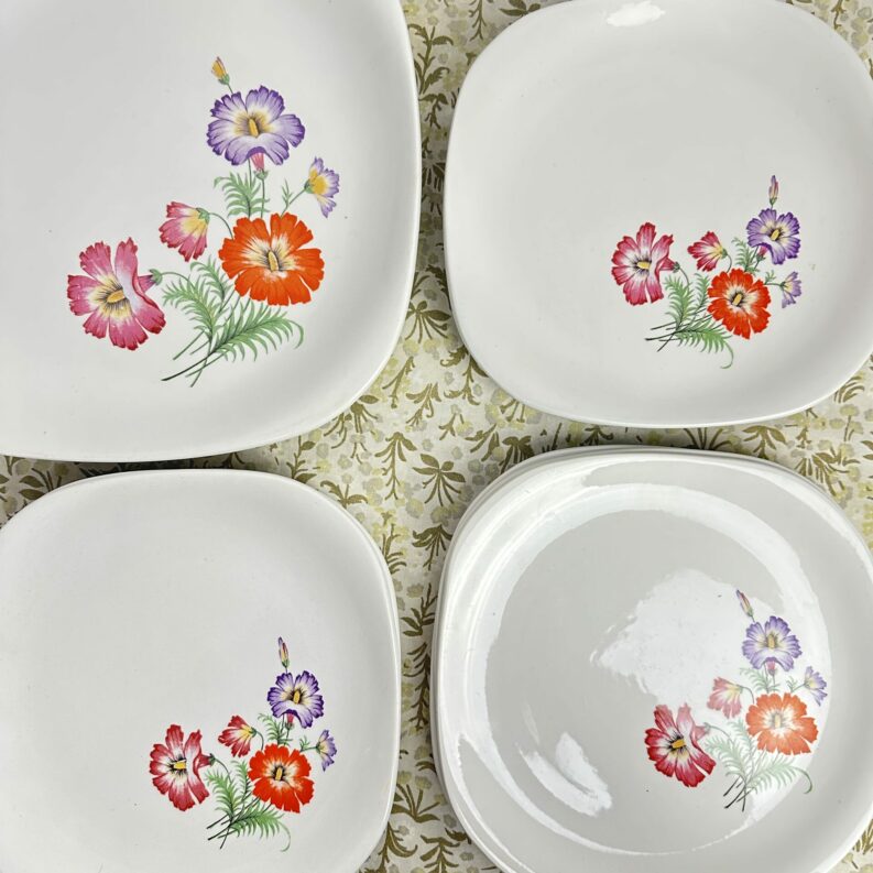 Service à dessert Luneville KG fleuri