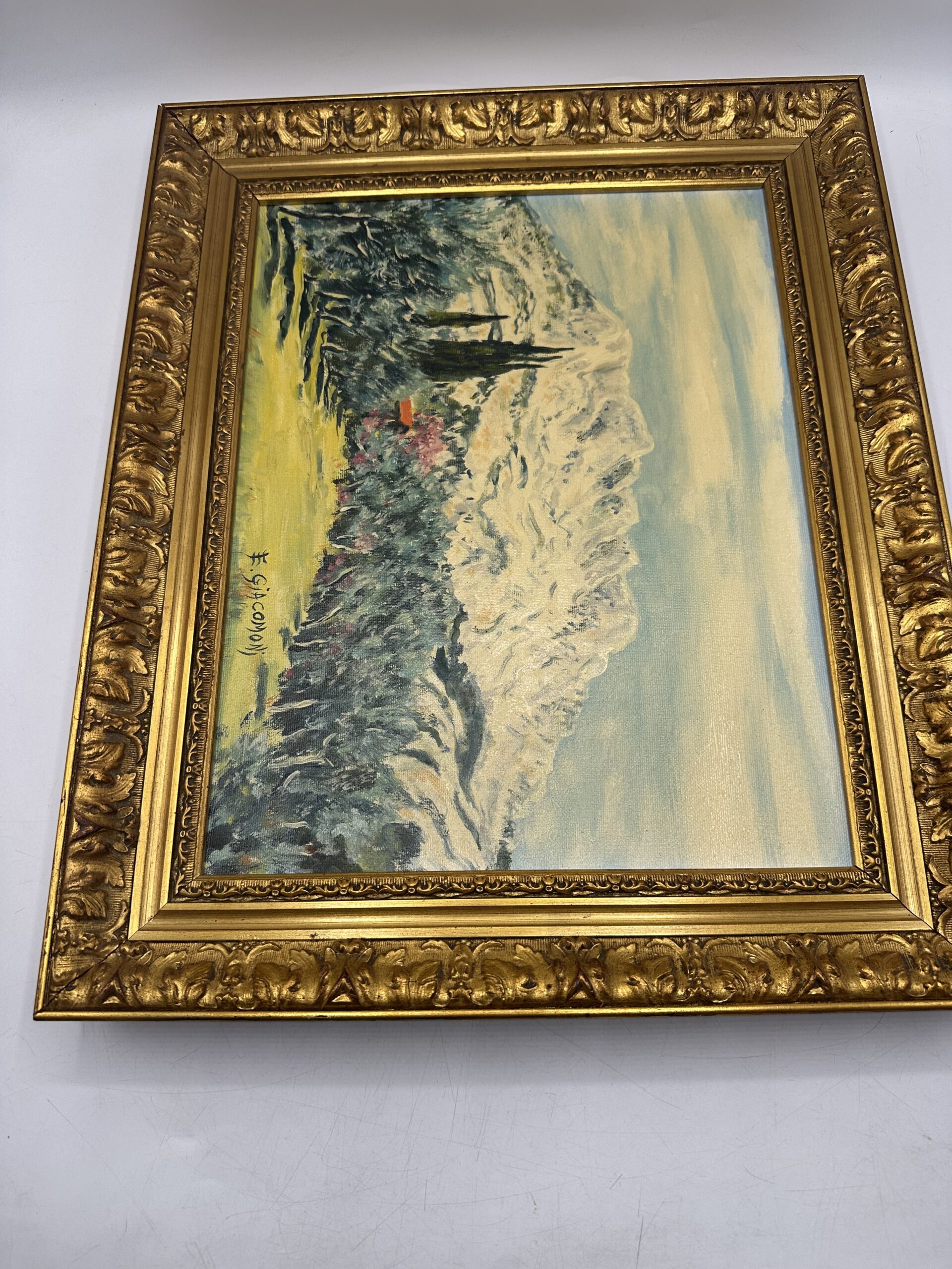 Ancienne peinture à l'huile paysage – Image 2