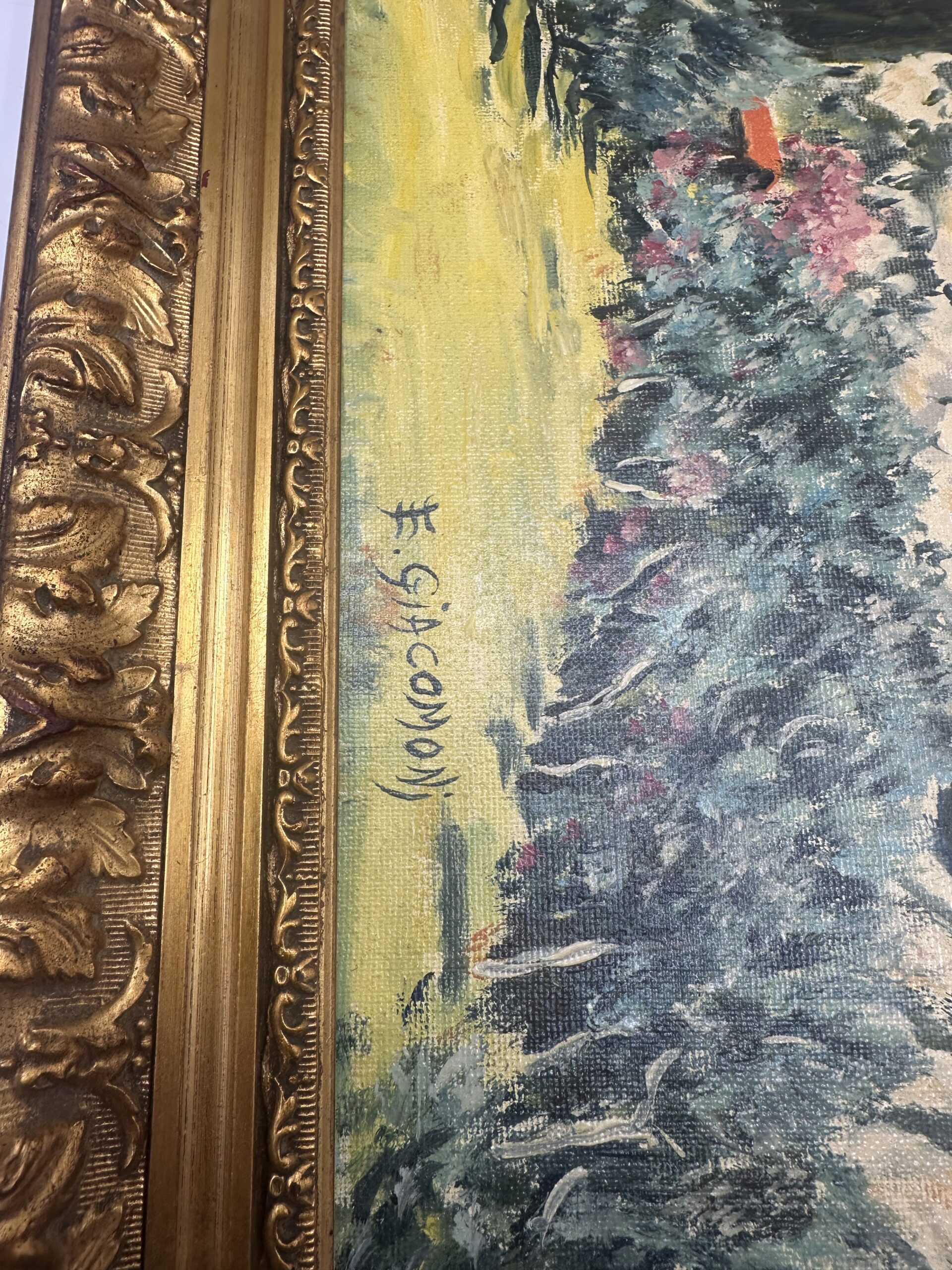 Ancienne peinture à l'huile paysage – Image 5