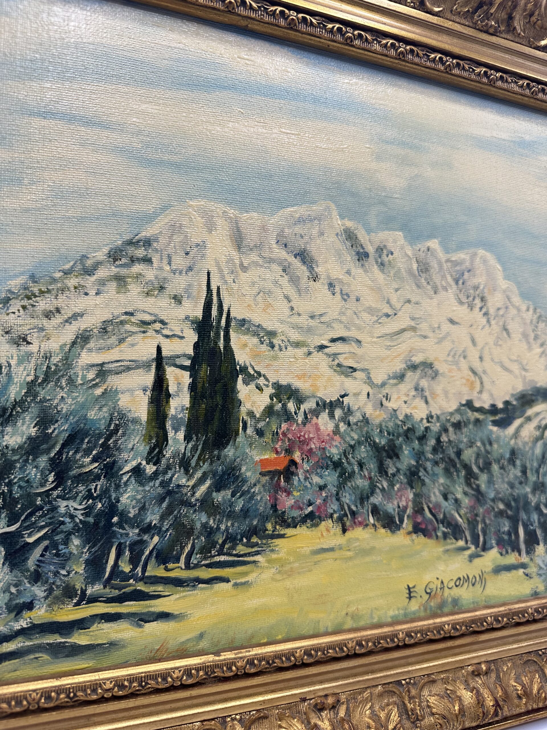 Ancienne peinture à l'huile paysage – Image 9