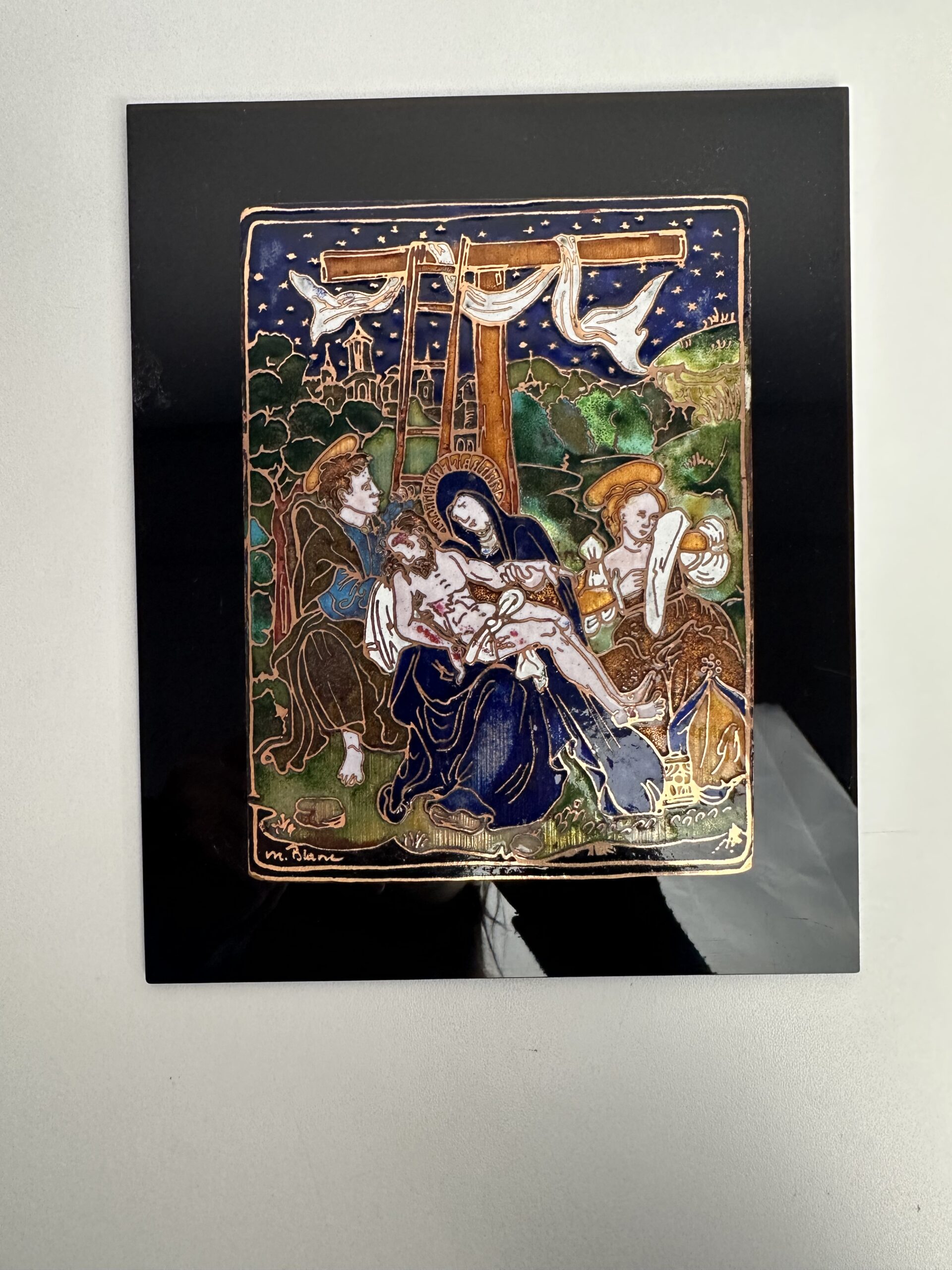 2 plaques émaux sur cuivre Marc Blanc – Image 2