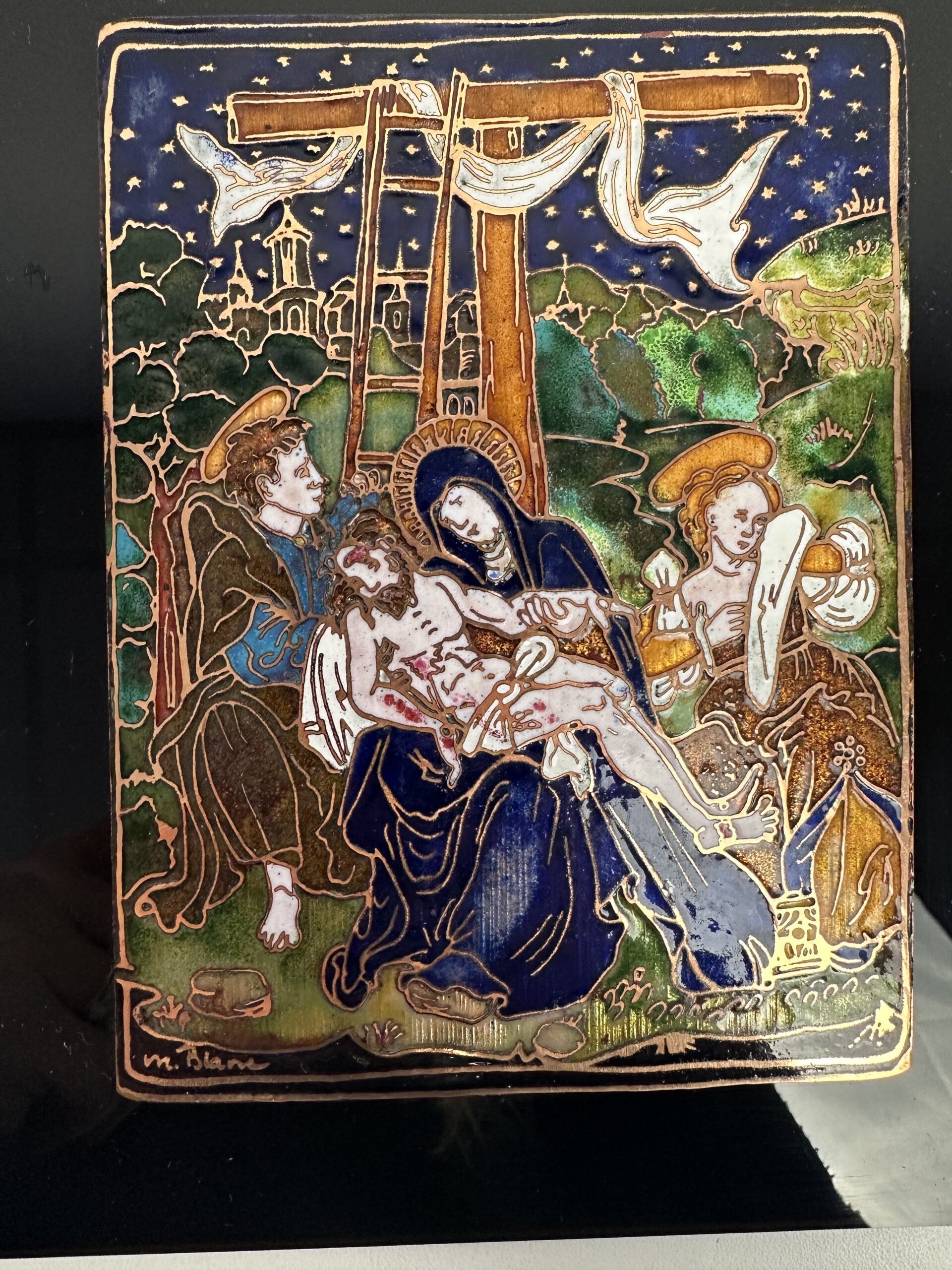 2 plaques émaux sur cuivre Marc Blanc – Image 3