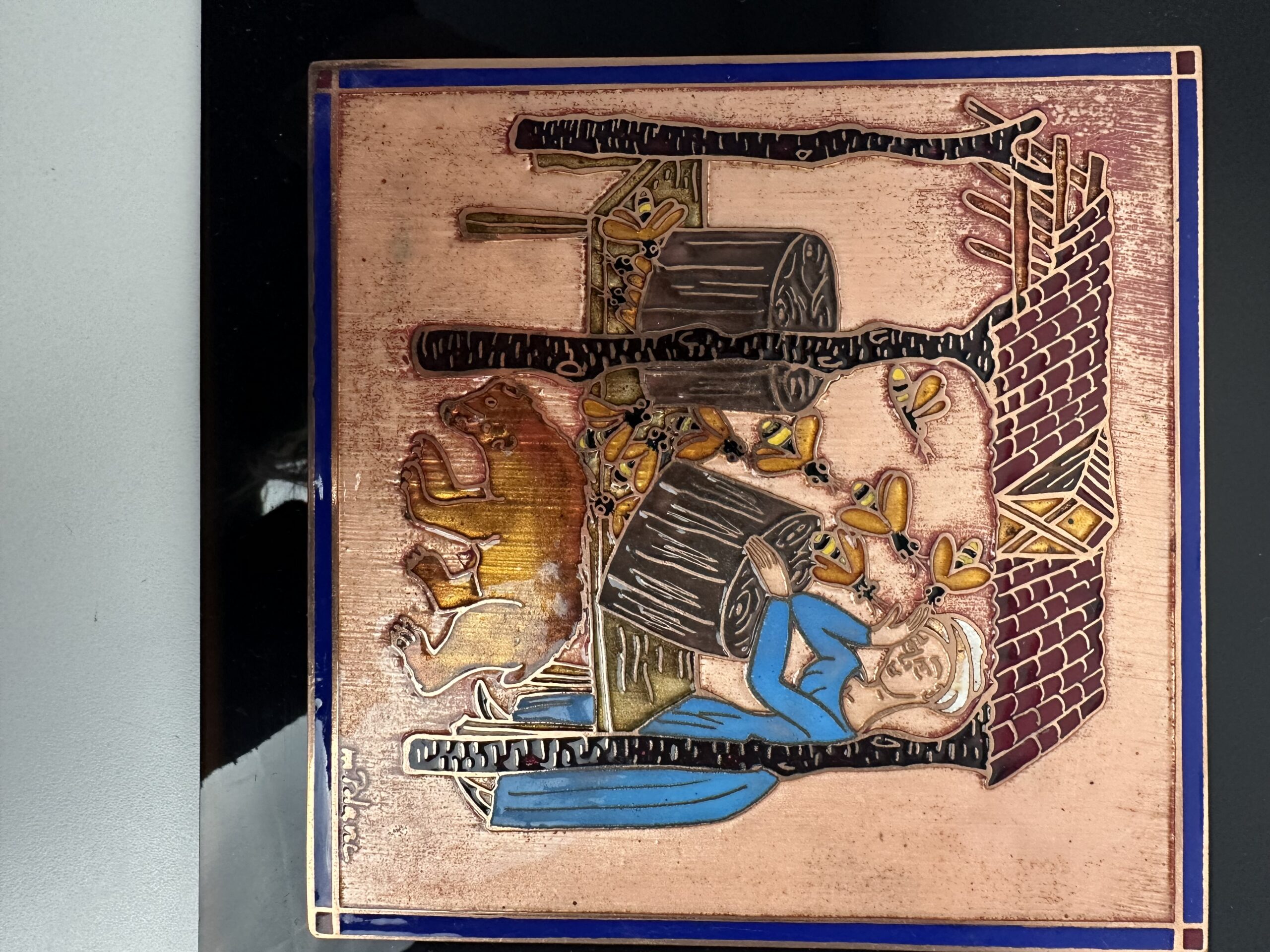 2 plaques émaux sur cuivre Marc Blanc – Image 9