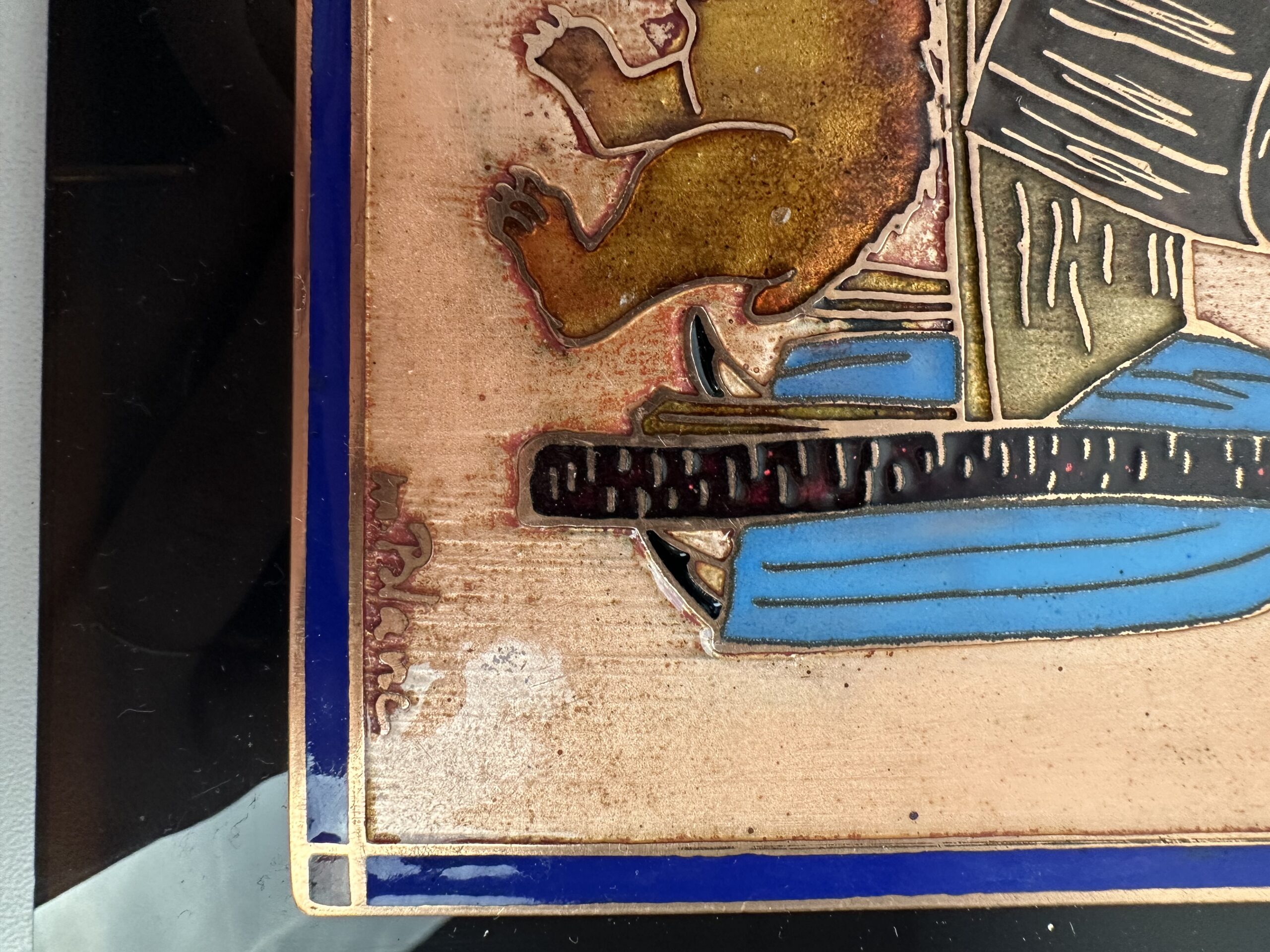 2 plaques émaux sur cuivre Marc Blanc – Image 10