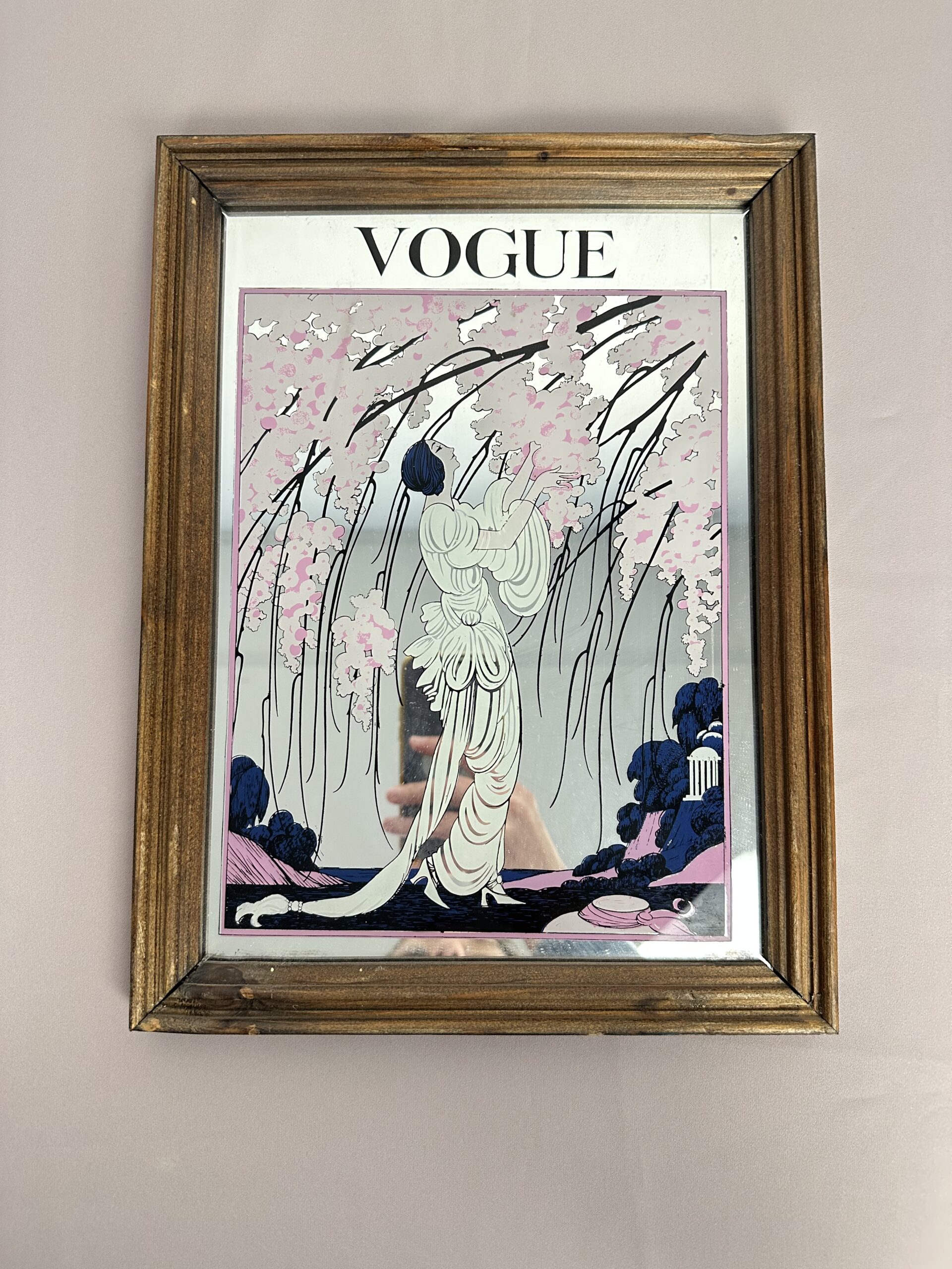 Miroir sérigraphié Vogue année 80