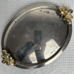 Plateau vintage en métal année 80