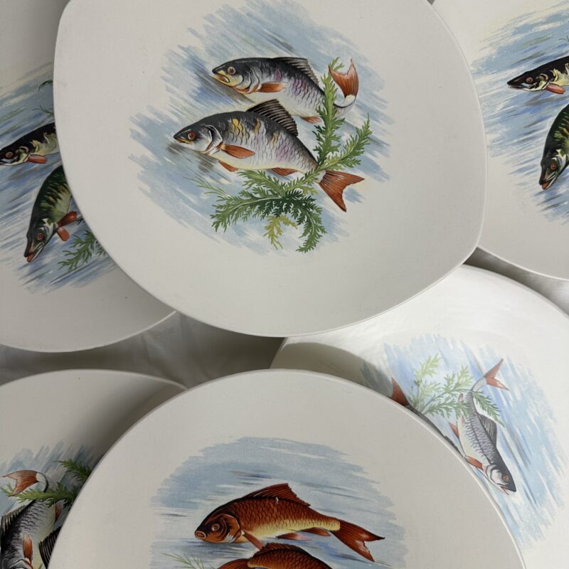 6 assiettes poissons Salins