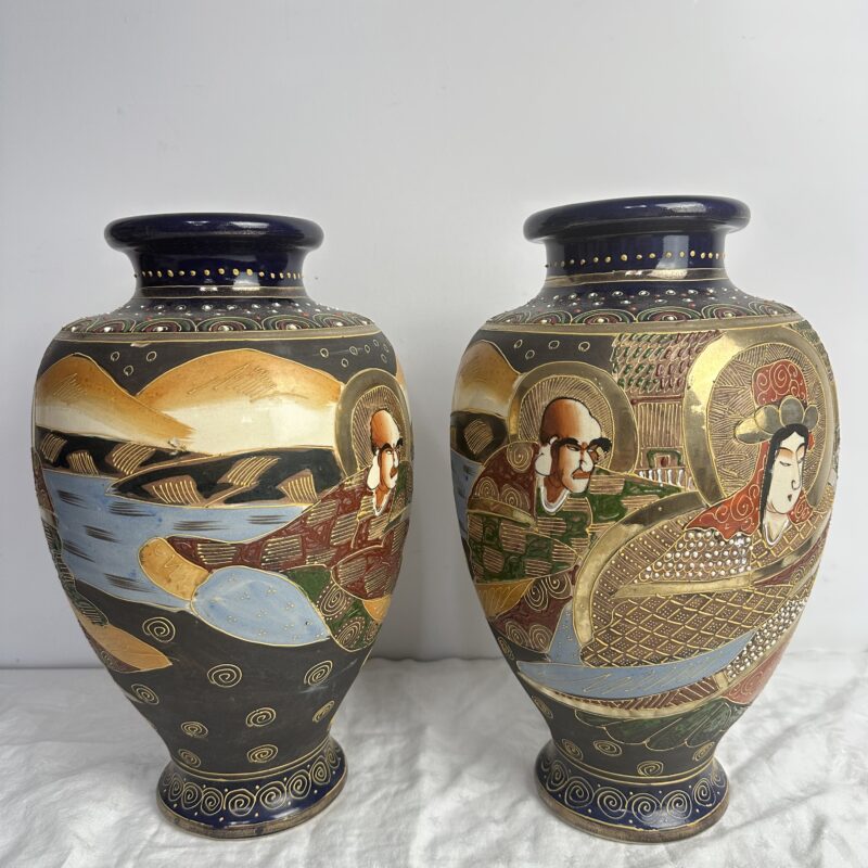 Lot de 2 vases japonais Satsuma