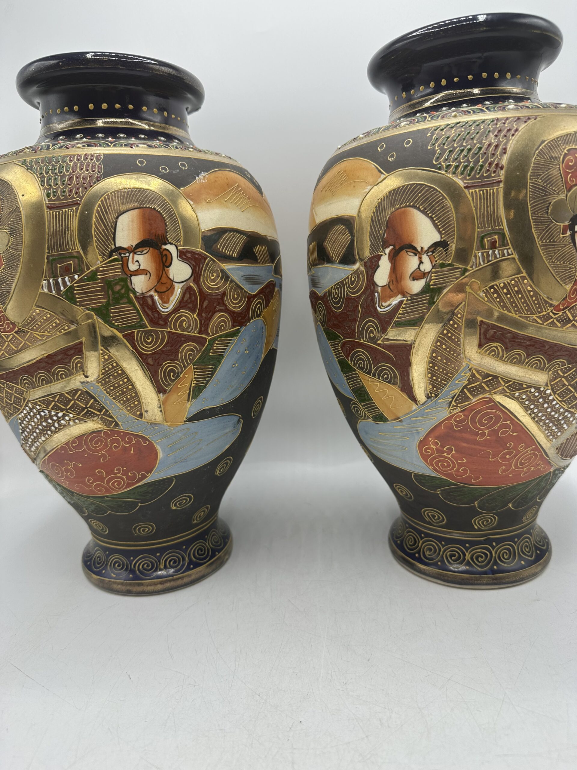 Lot de 2 vases japonais Satsuma – Image 13