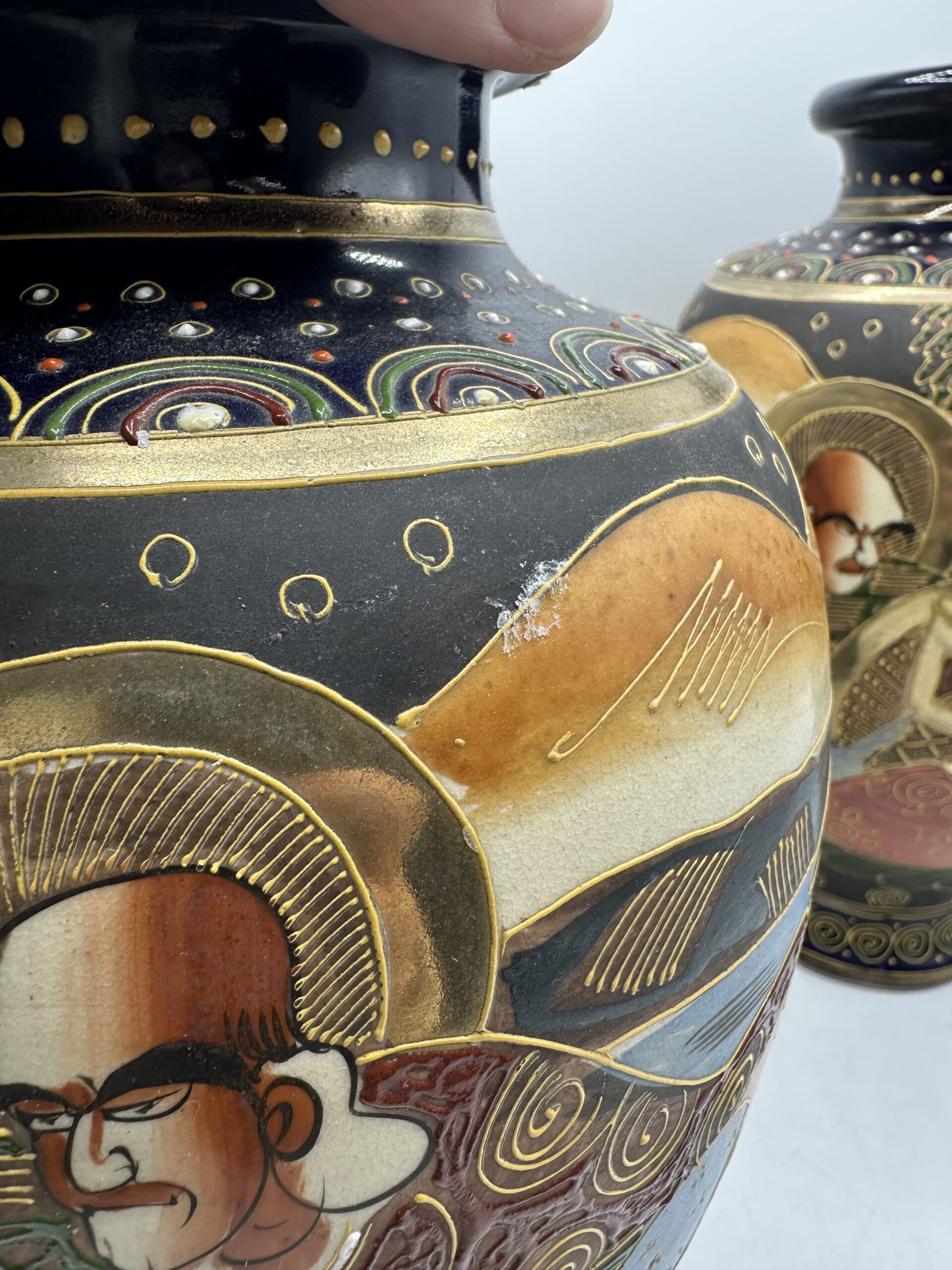 Lot de 2 vases japonais Satsuma – Image 14