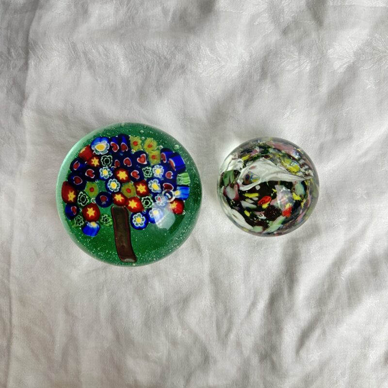 Lot de 2 presse papier en verre