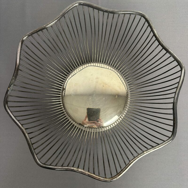 Corbeille vintage métal argenté