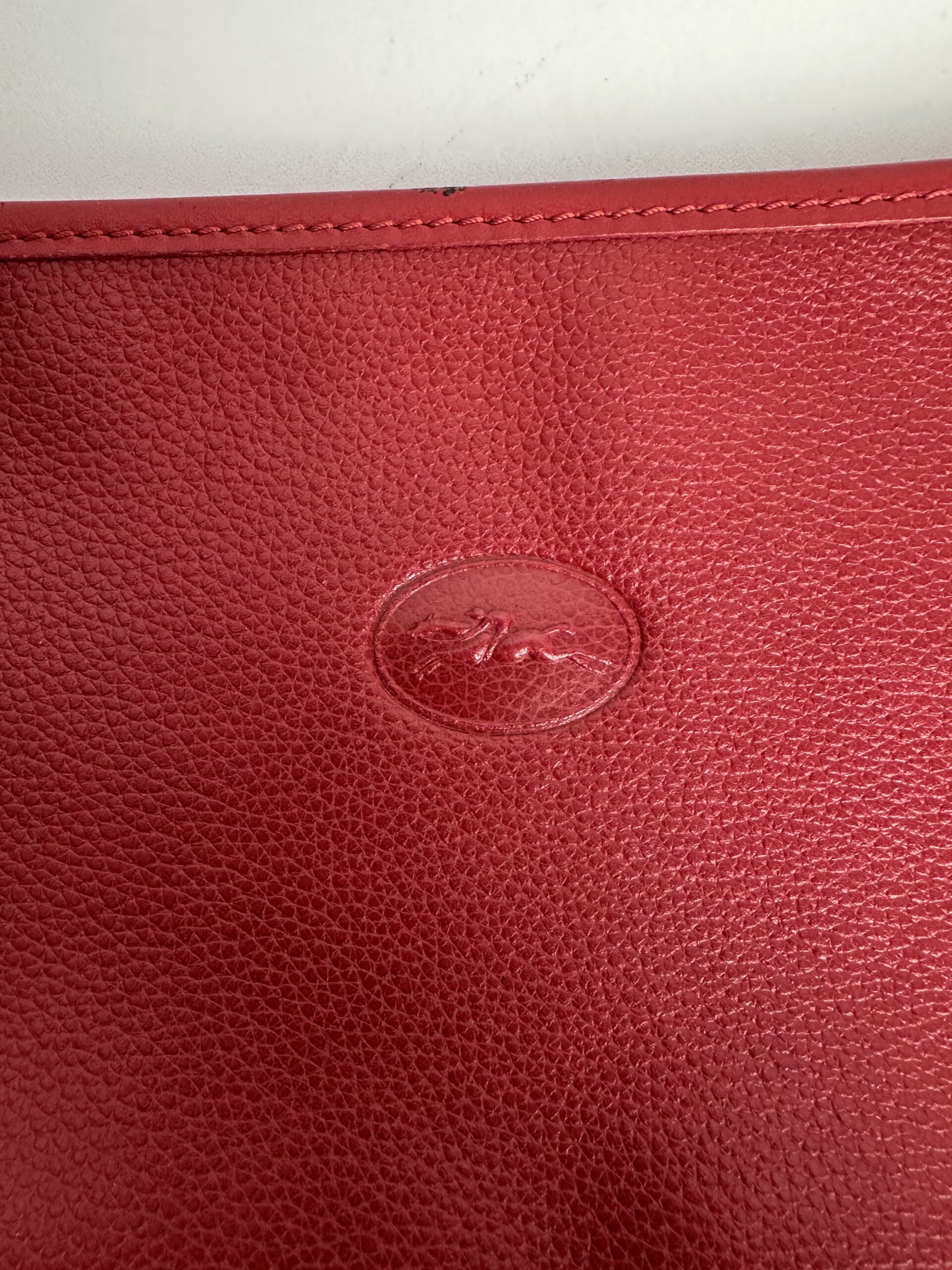 Pochette vintage Longchamp en cuir – Image 3