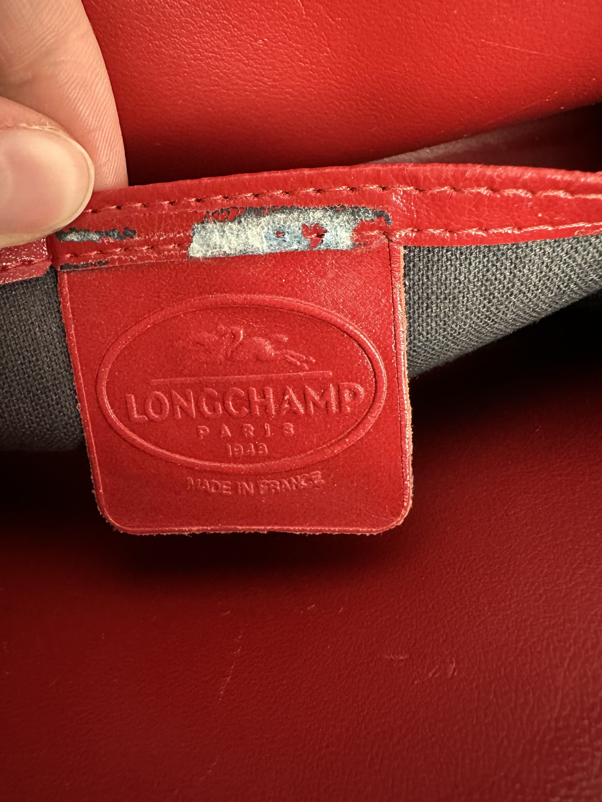 Pochette vintage Longchamp en cuir – Image 12