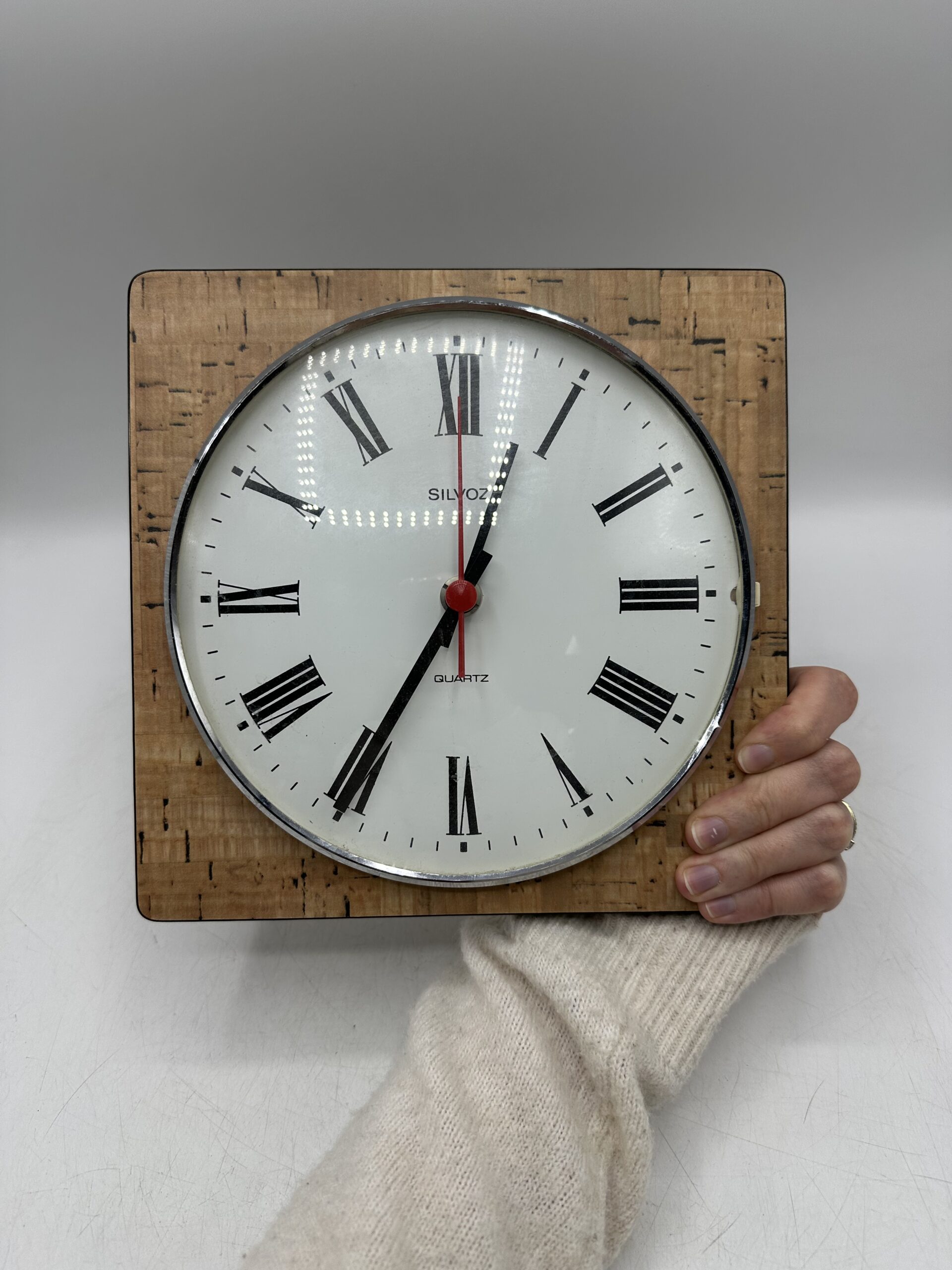 Ancienne horloge murale Silvoz vintage – Image 9