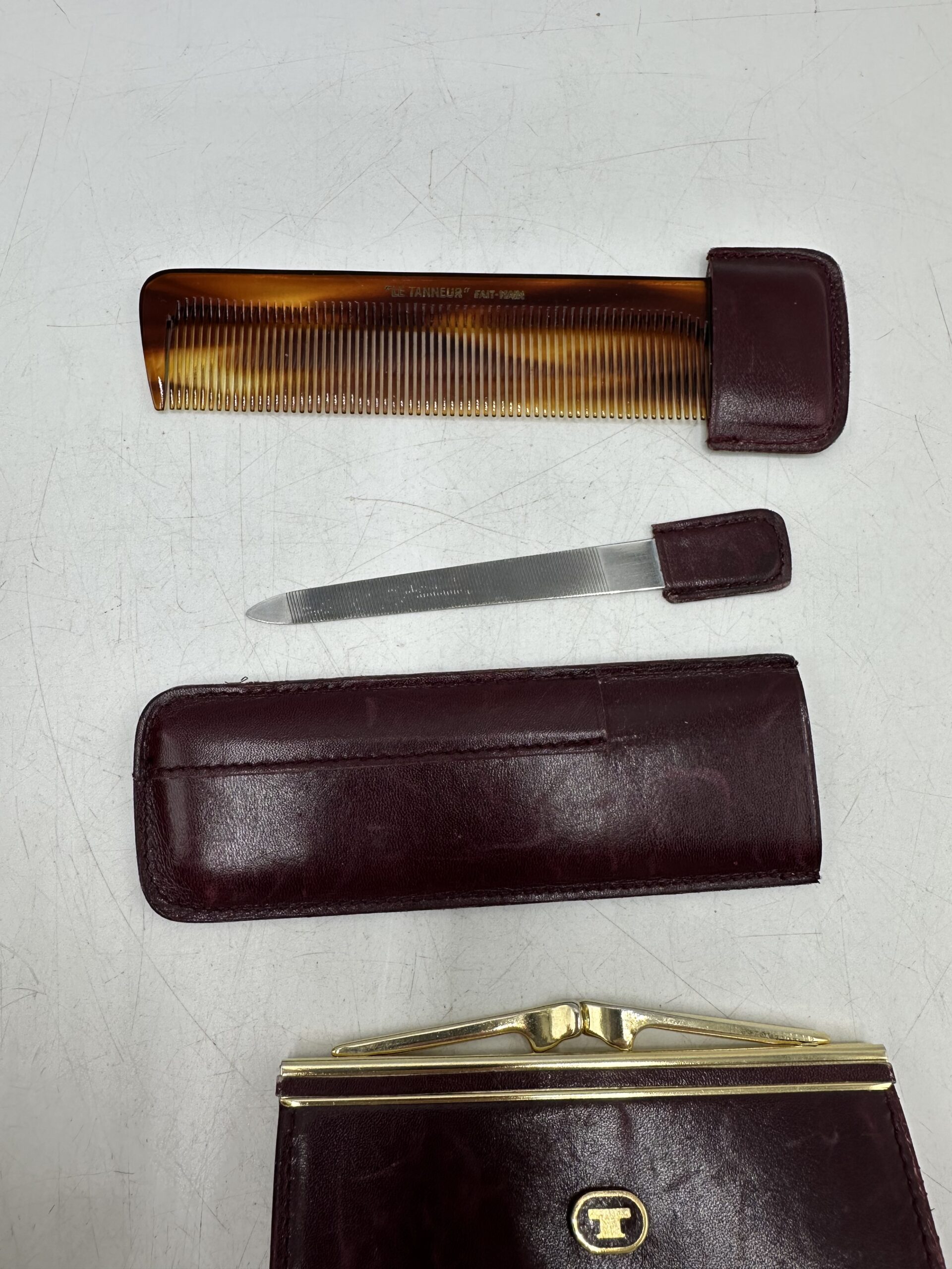 Ancien porte monnaie en cuir Le Tanneur vintage – Image 4