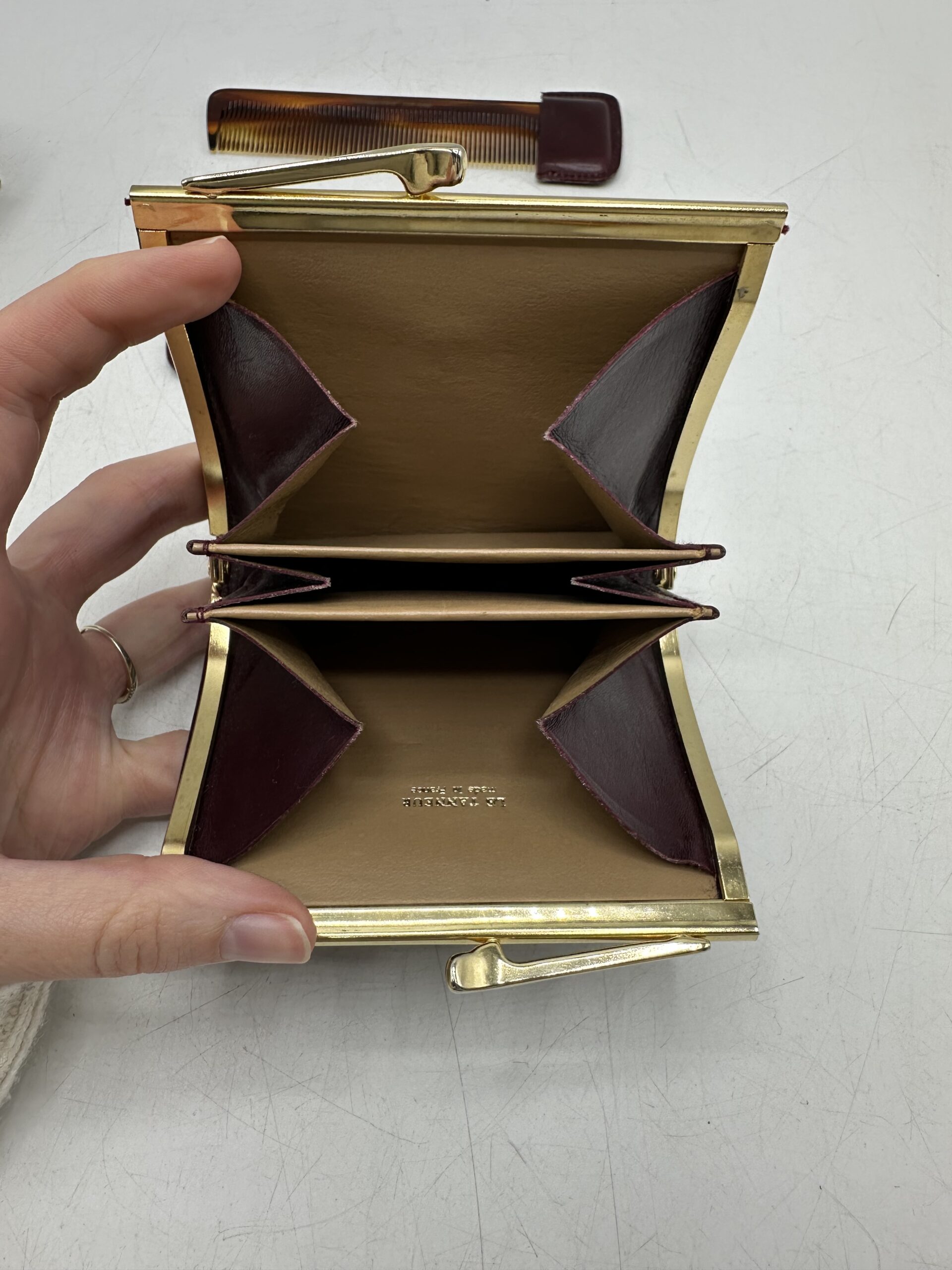 Ancien porte monnaie en cuir Le Tanneur vintage – Image 7