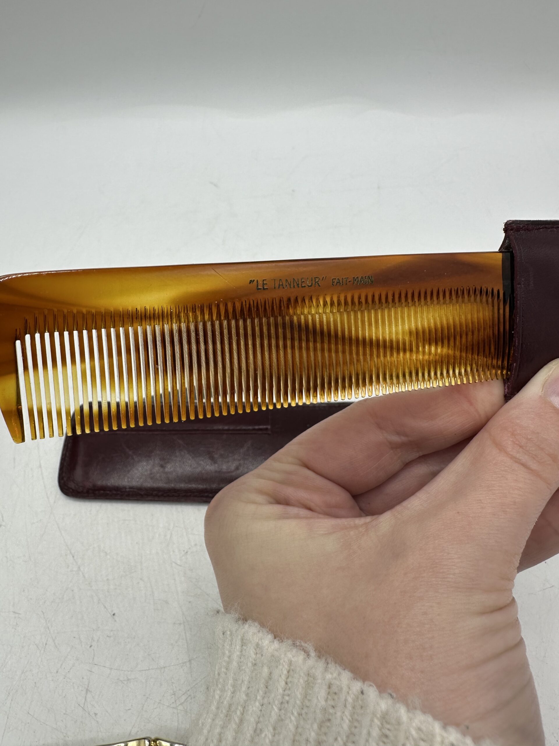 Ancien porte monnaie en cuir Le Tanneur vintage – Image 11