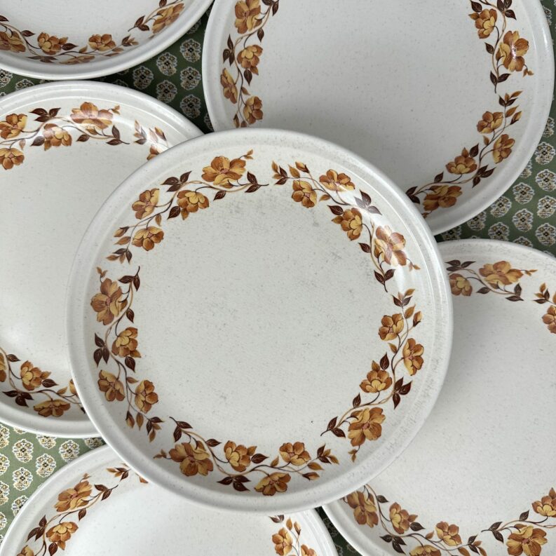 6 assiettes Sarreguemines vintage fleuries