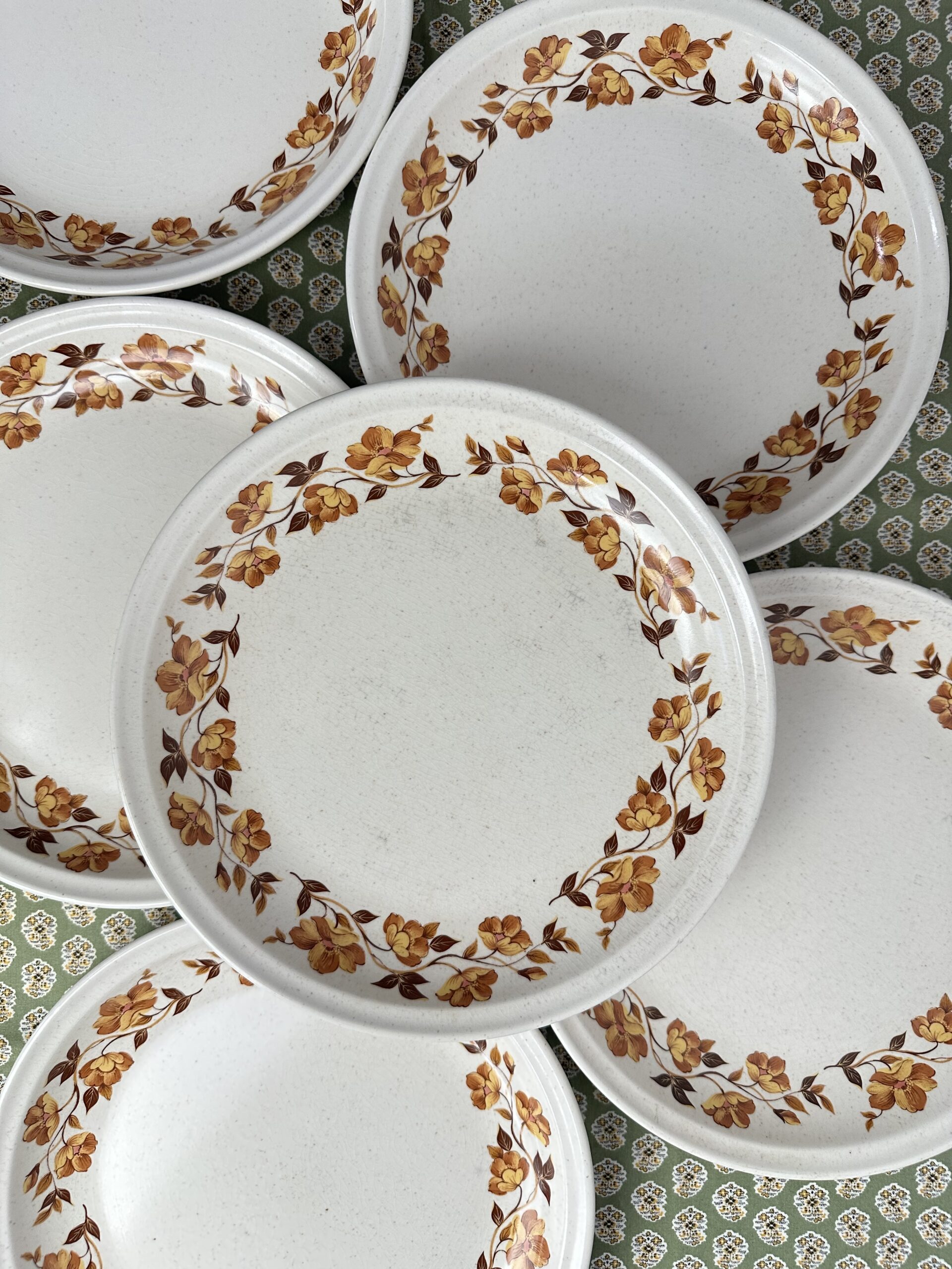 6 assiettes Sarreguemines vintage fleuries