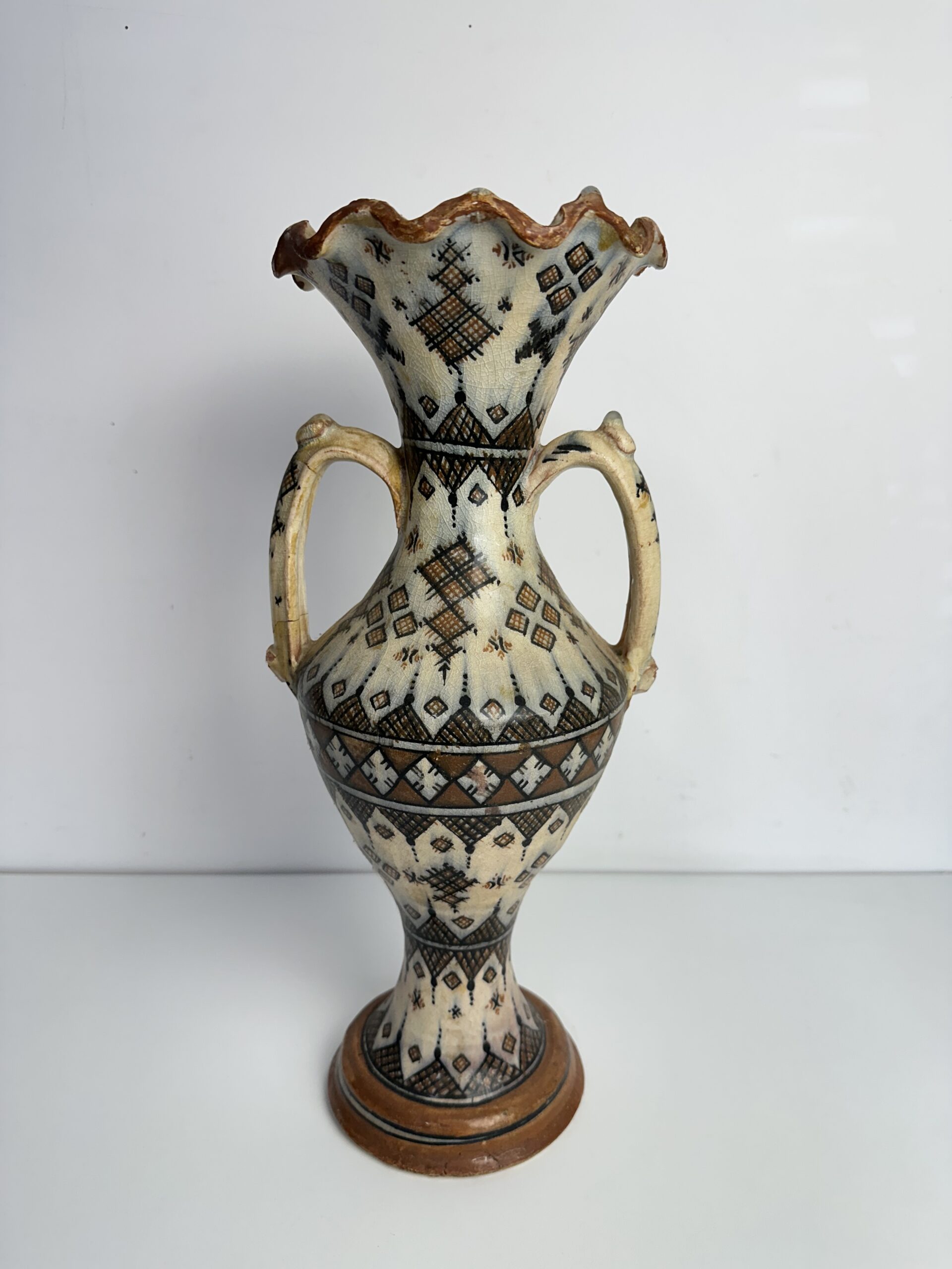 Grand vase marocain Safi marron – Image 2