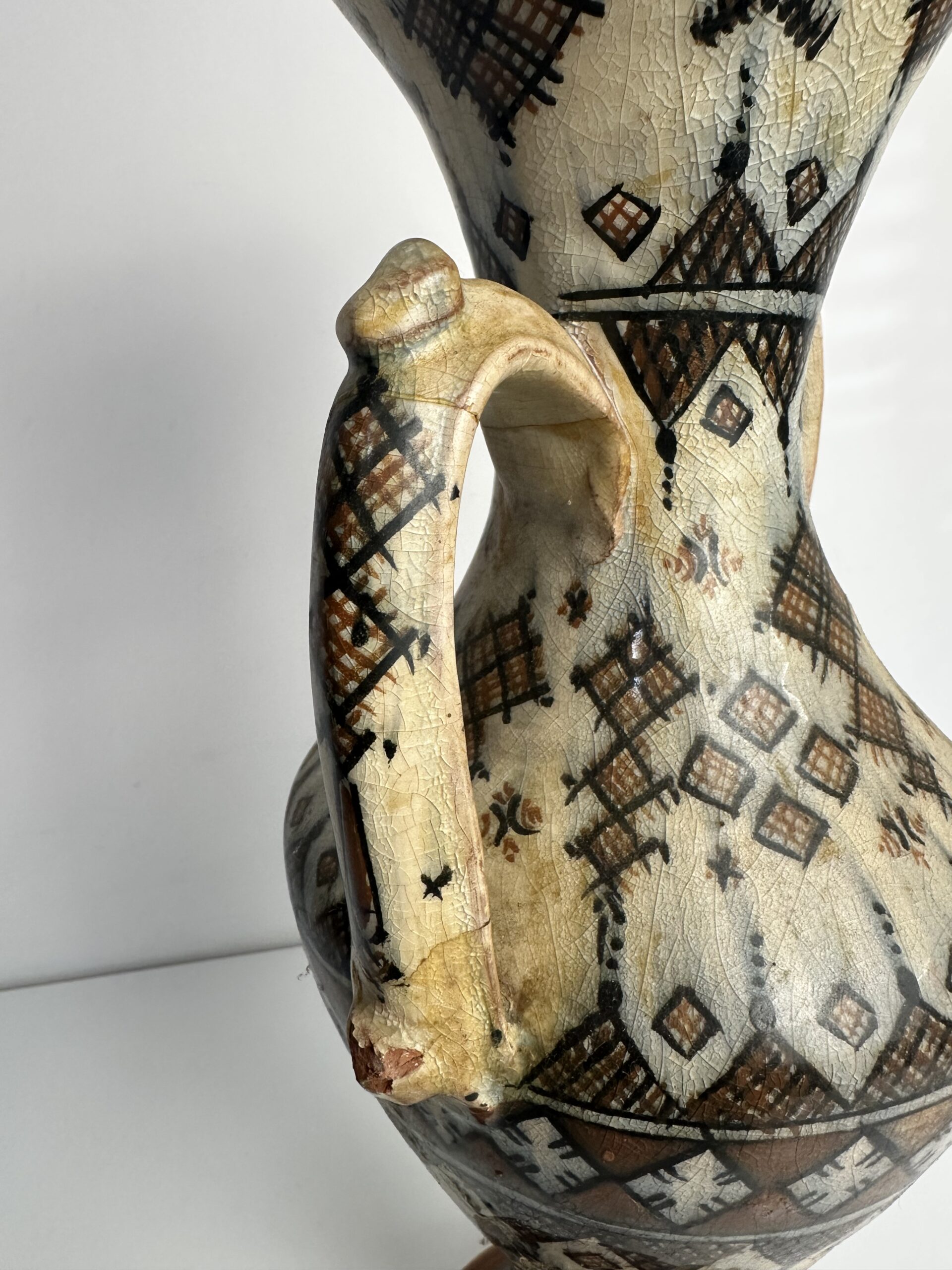 Grand vase marocain Safi marron – Image 6