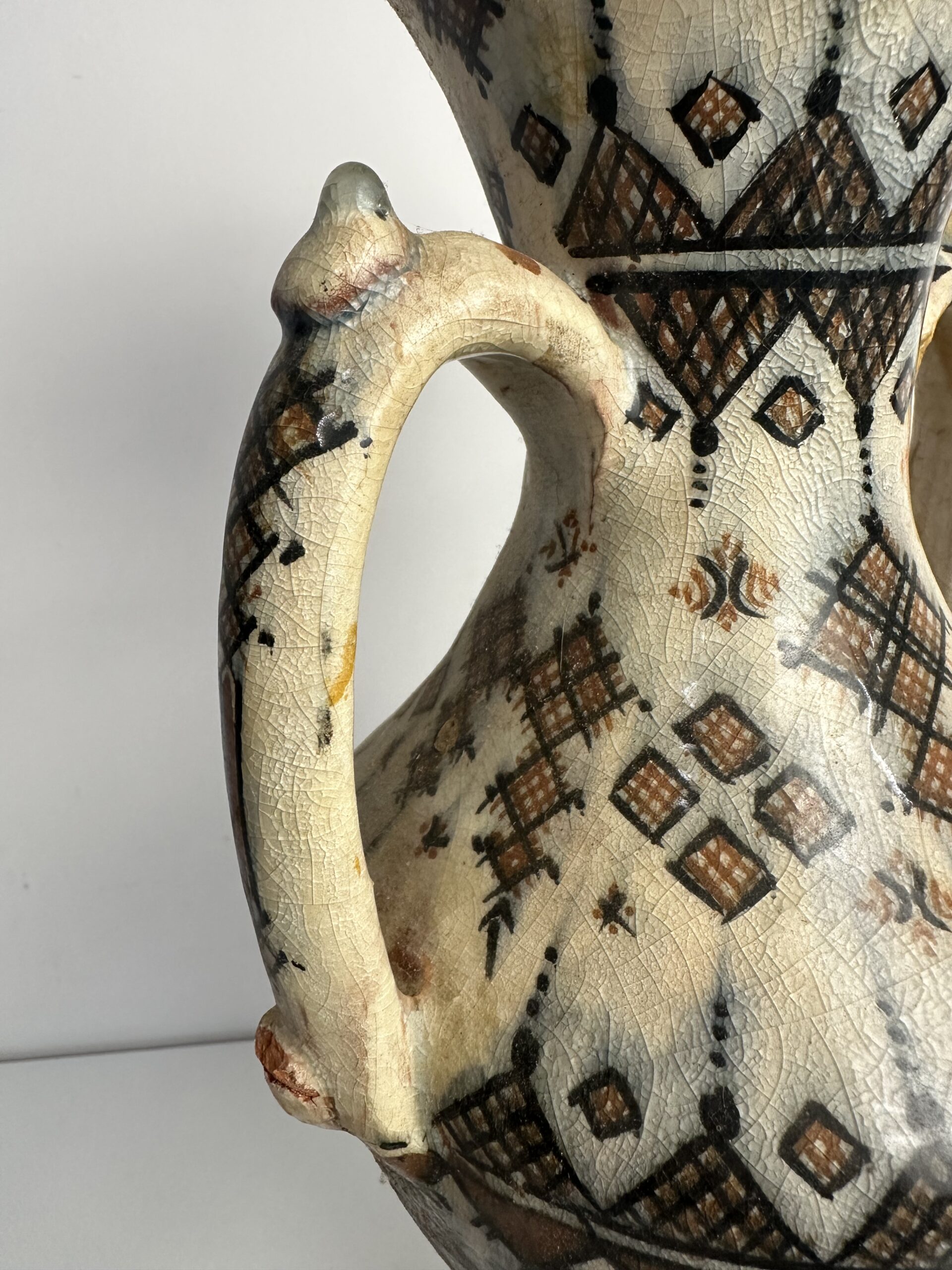 Grand vase marocain Safi marron – Image 9