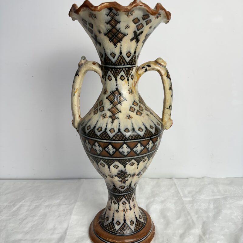 Grand vase marocain Safi marron