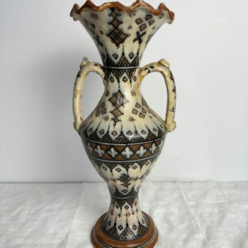 Grand vase marocain Safi marron
