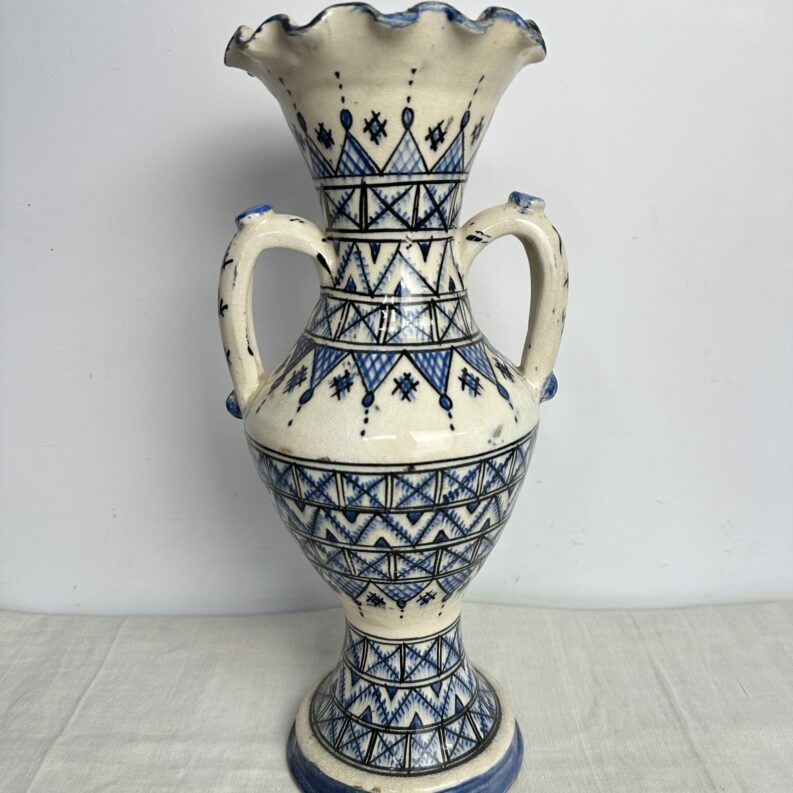 Grand vase marocain Safi bleu