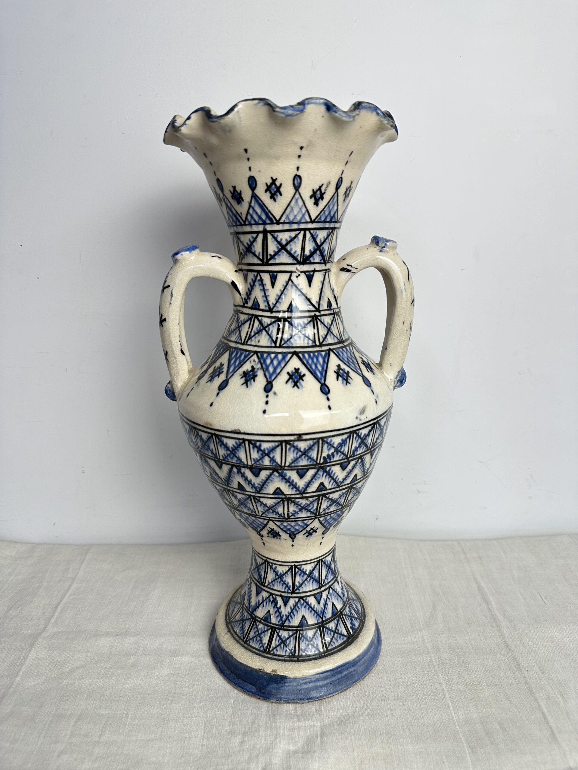Grand vase marocain Safi bleu