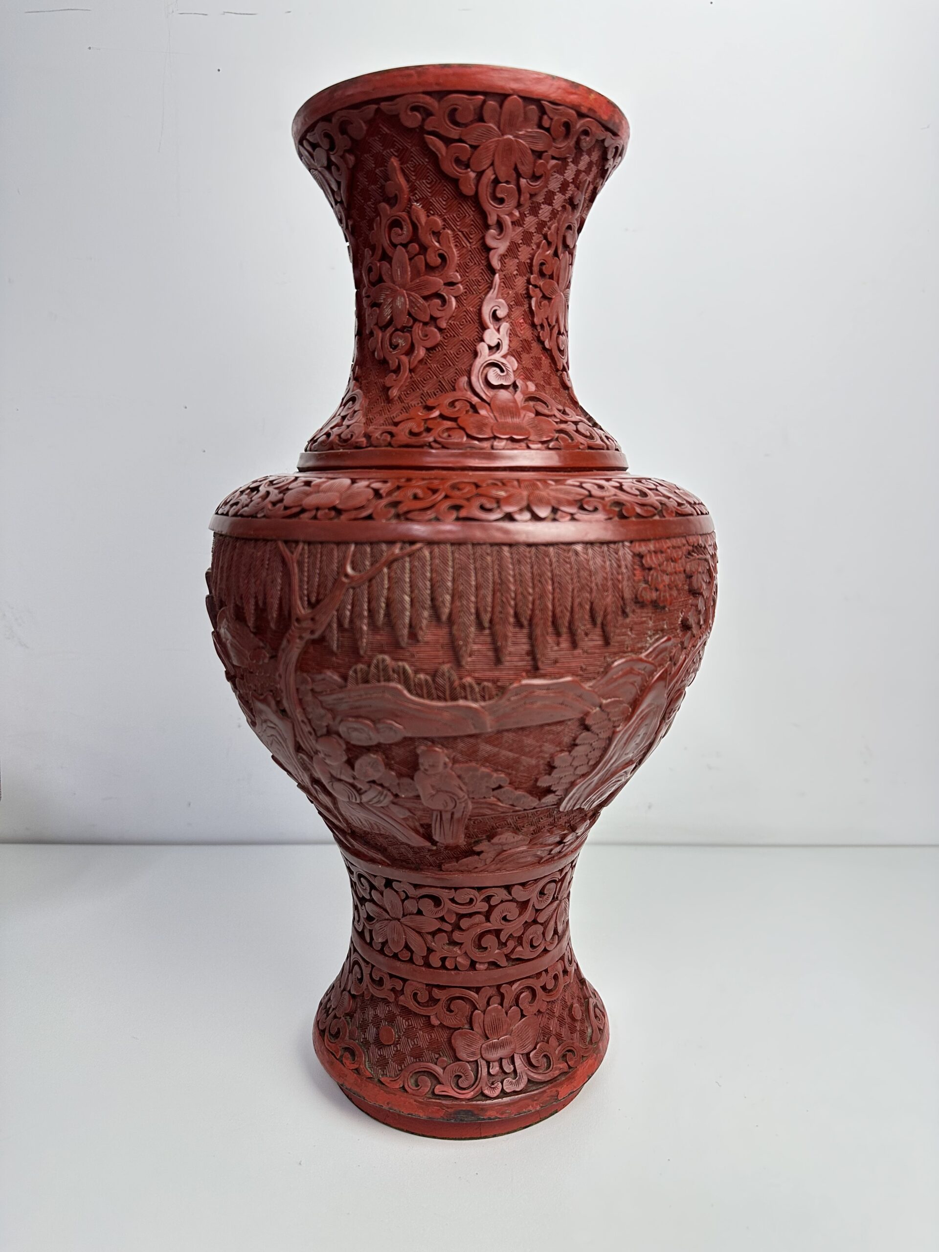 Ancien vase chinois laque cinabre – Image 2