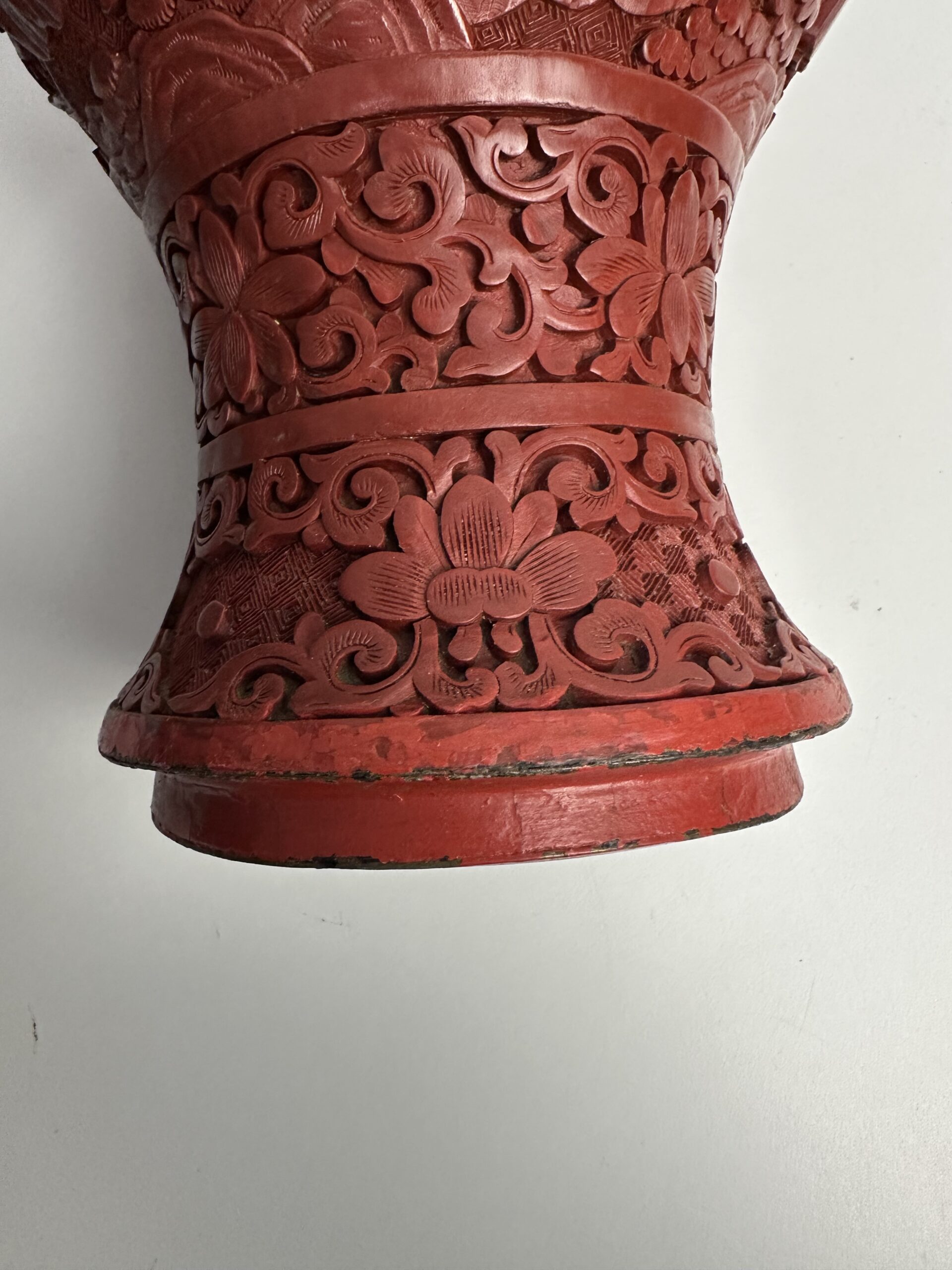 Ancien vase chinois laque cinabre – Image 7